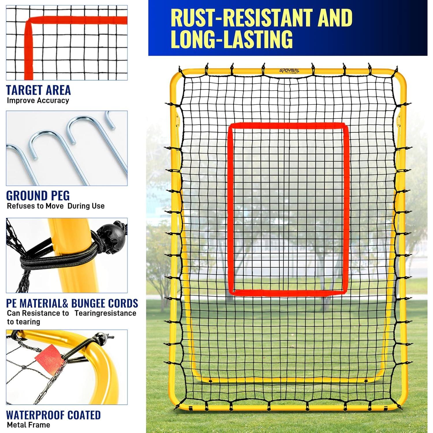 Red de Rebote de Voleibol SPOYNAL 2.13x1.22m Ajustable