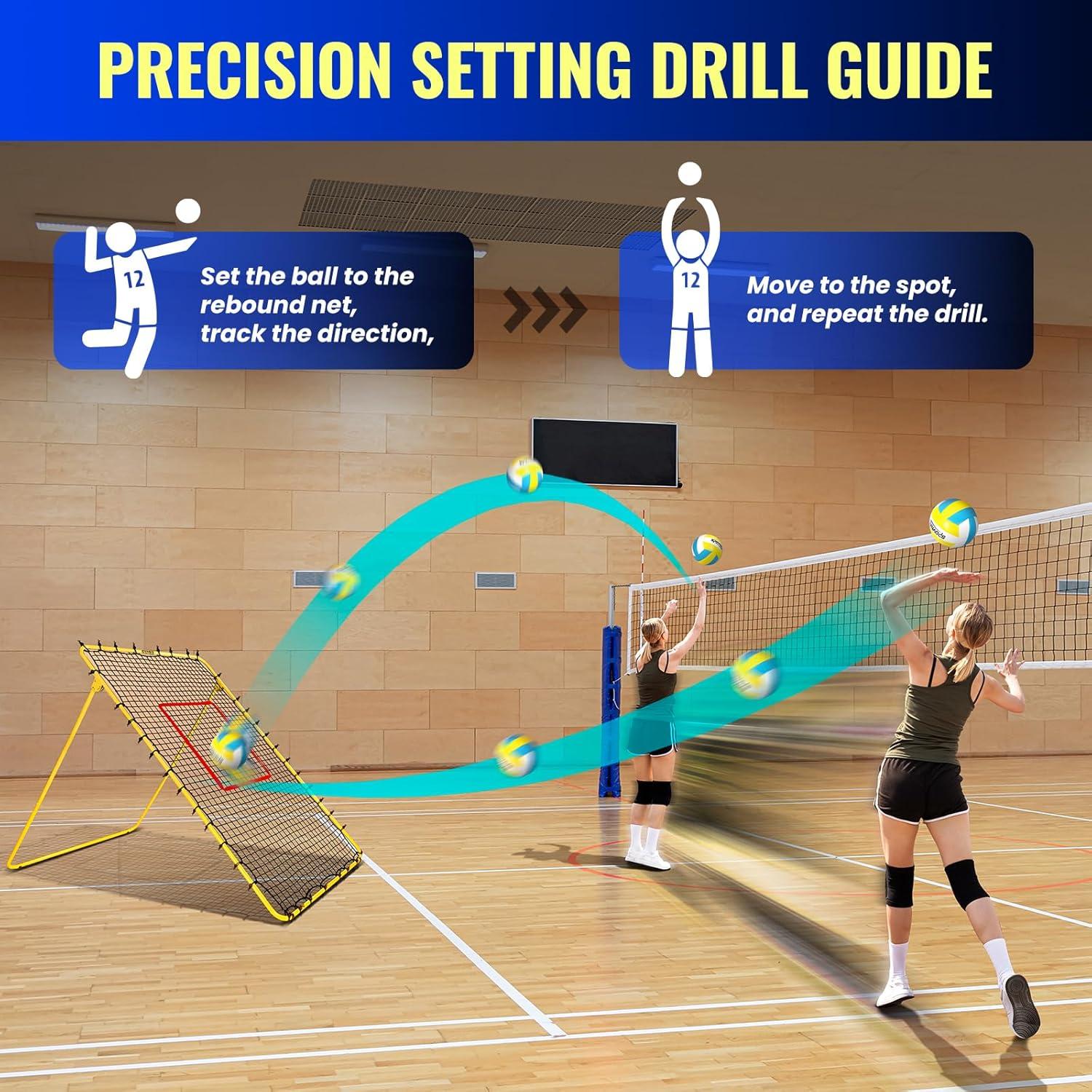 Red de Rebote de Voleibol SPOYNAL 2.13x1.22m Ajustable