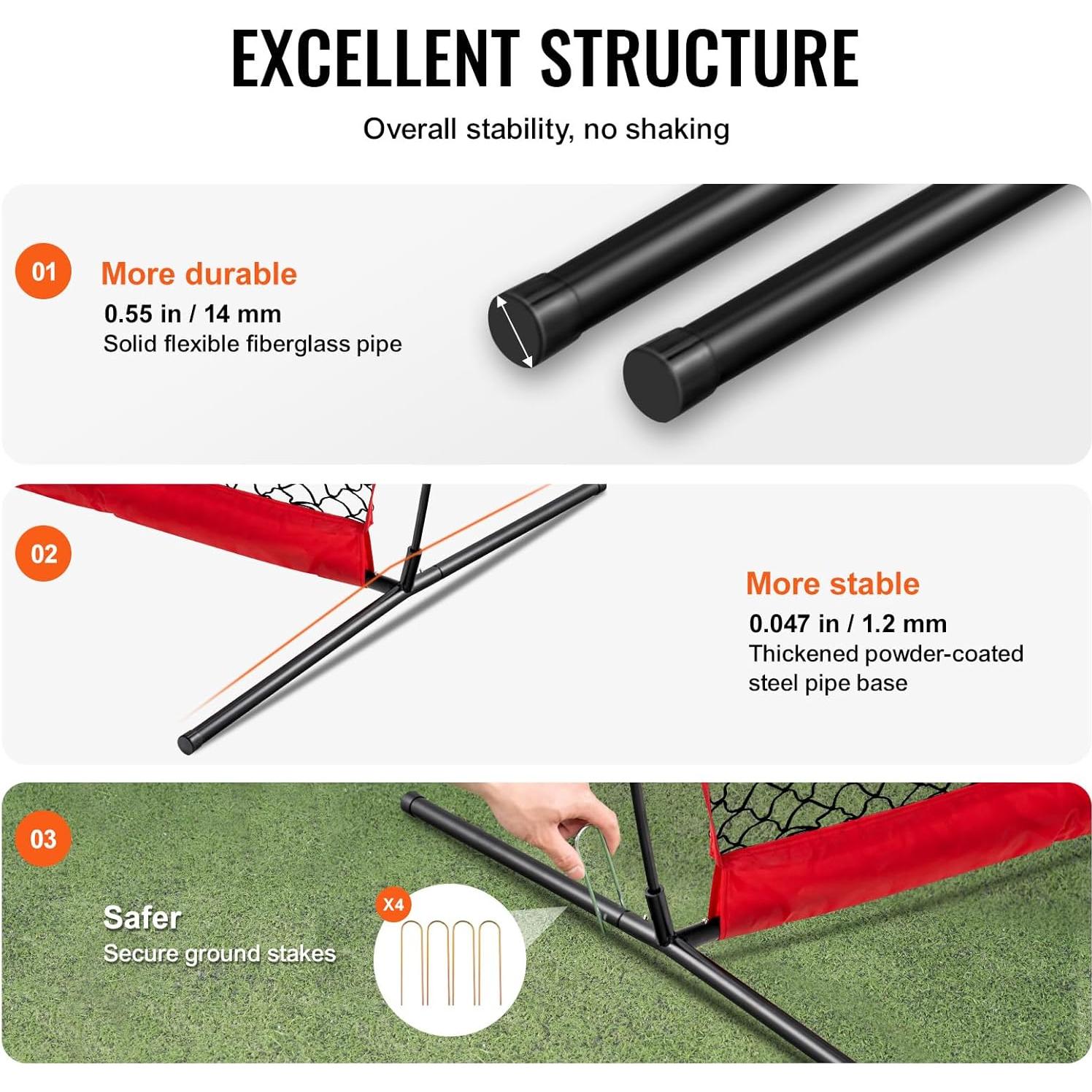 Red de Parada VEVOR 3.66x2.74m para Deportes de Pelota