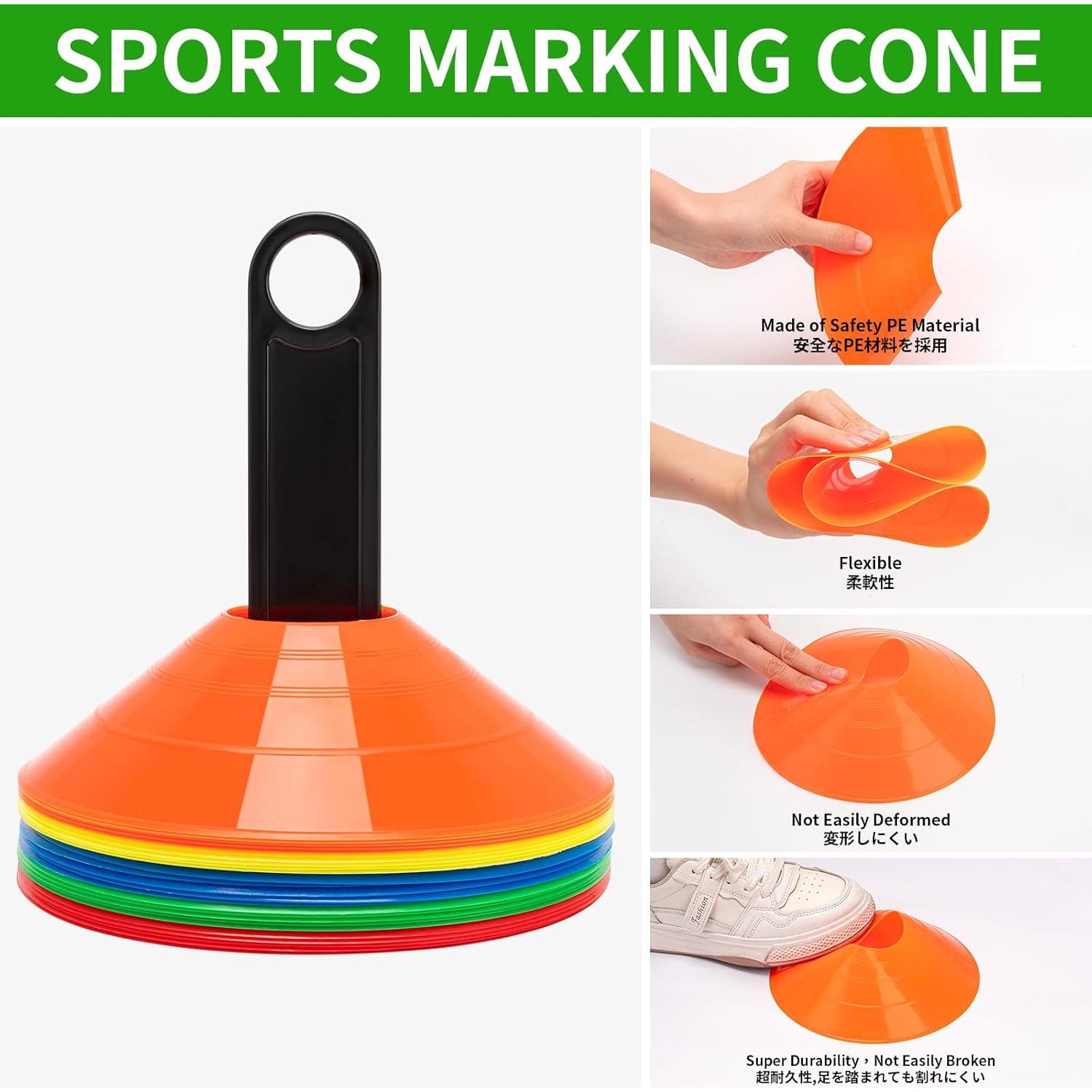 Conos de Disco de Agilidad BiAnYC - 25 Pcs Multicolor 19 cm