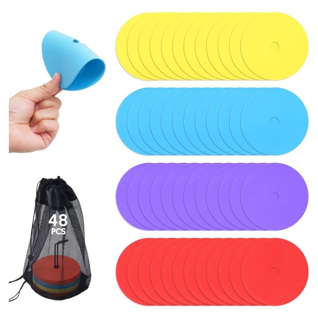 Conos Planos Japard 48 Pcs 15.24 cm Antideslizantes para Fútbol