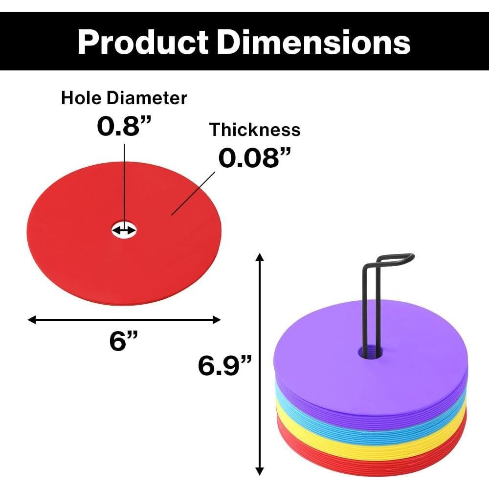Conos Planos Japard 48 Pcs 15.24 cm Antideslizantes para Fútbol