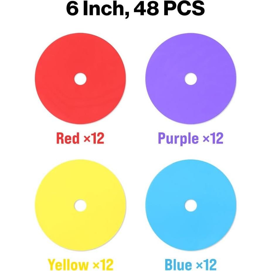 Conos Planos Japard 48 Pcs 15.24 cm Antideslizantes para Fútbol