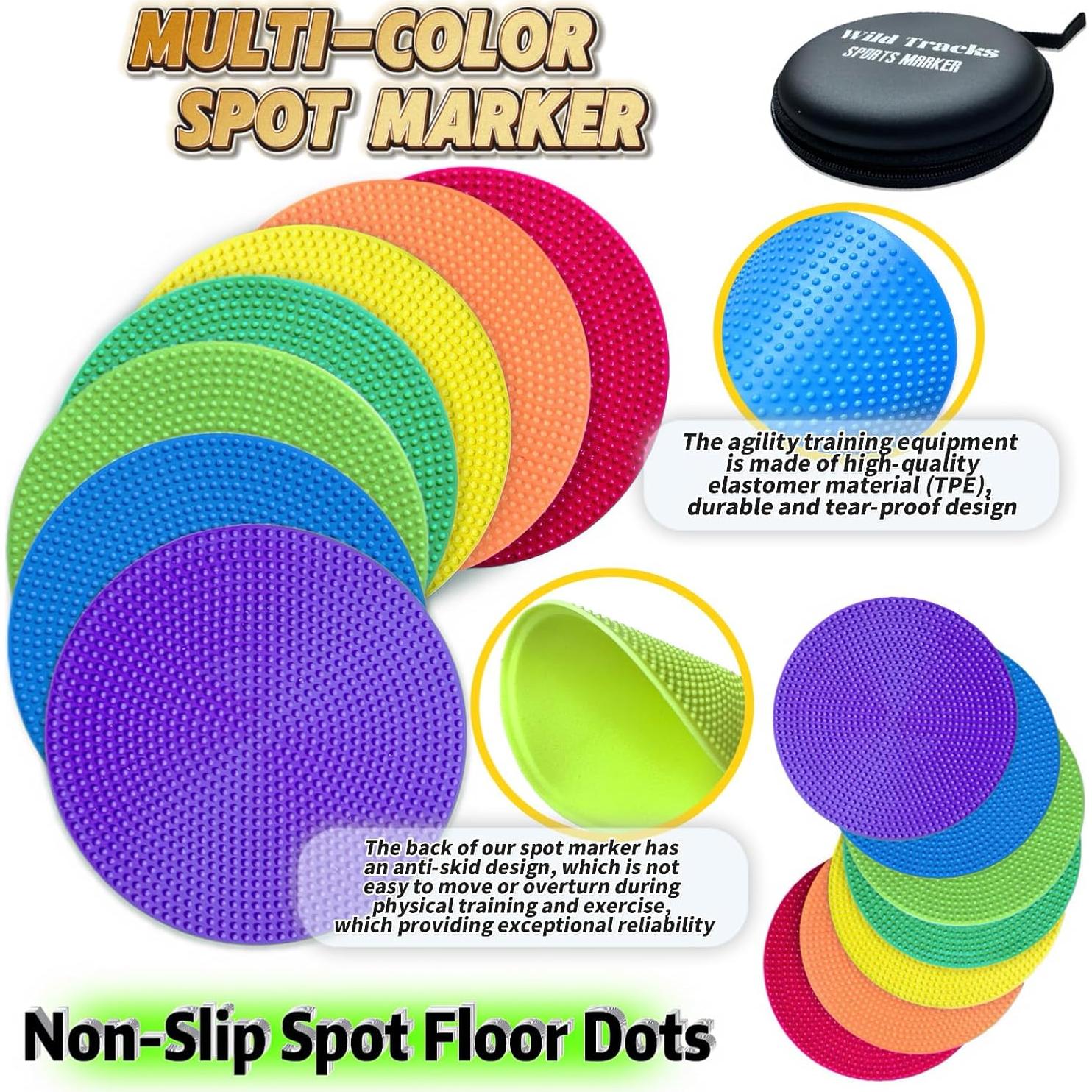 14 Pcs Marcadores de Agilidad Antideslizantes WildTracks 10 cm