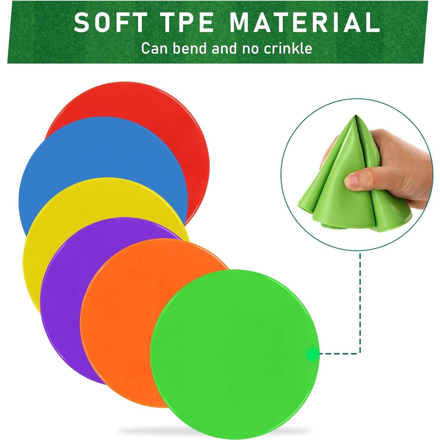 Marcadores de Suelo de Goma ZIECE 24 Pcs 12 cm Antideslizantes