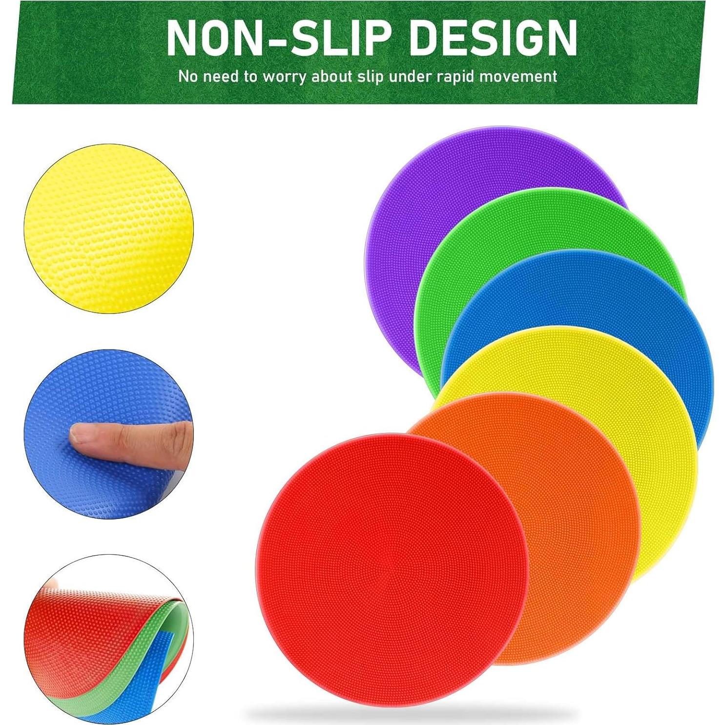 Marcadores de Suelo de Goma ZIECE 24 Pcs 12 cm Antideslizantes