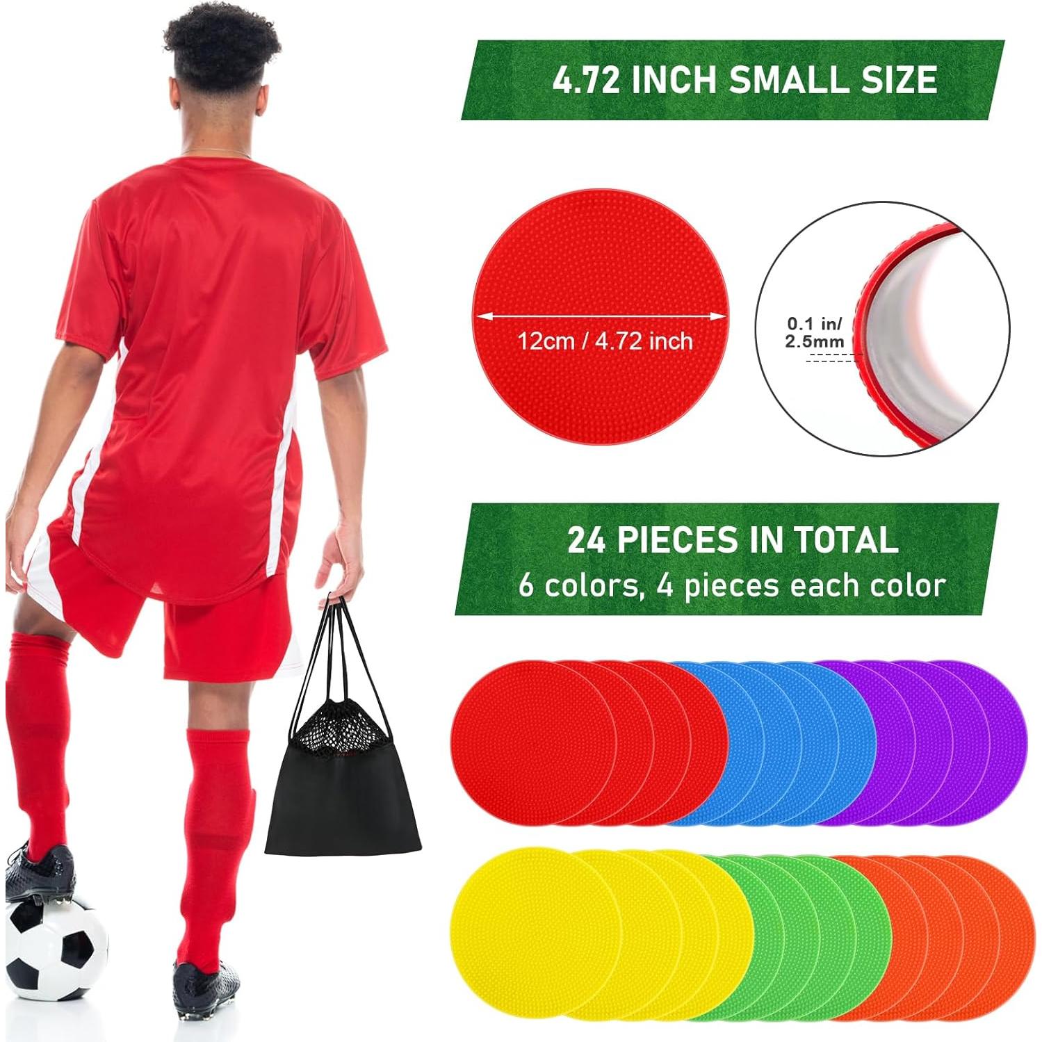 Marcadores de Suelo de Goma ZIECE 24 Pcs 12 cm Antideslizantes