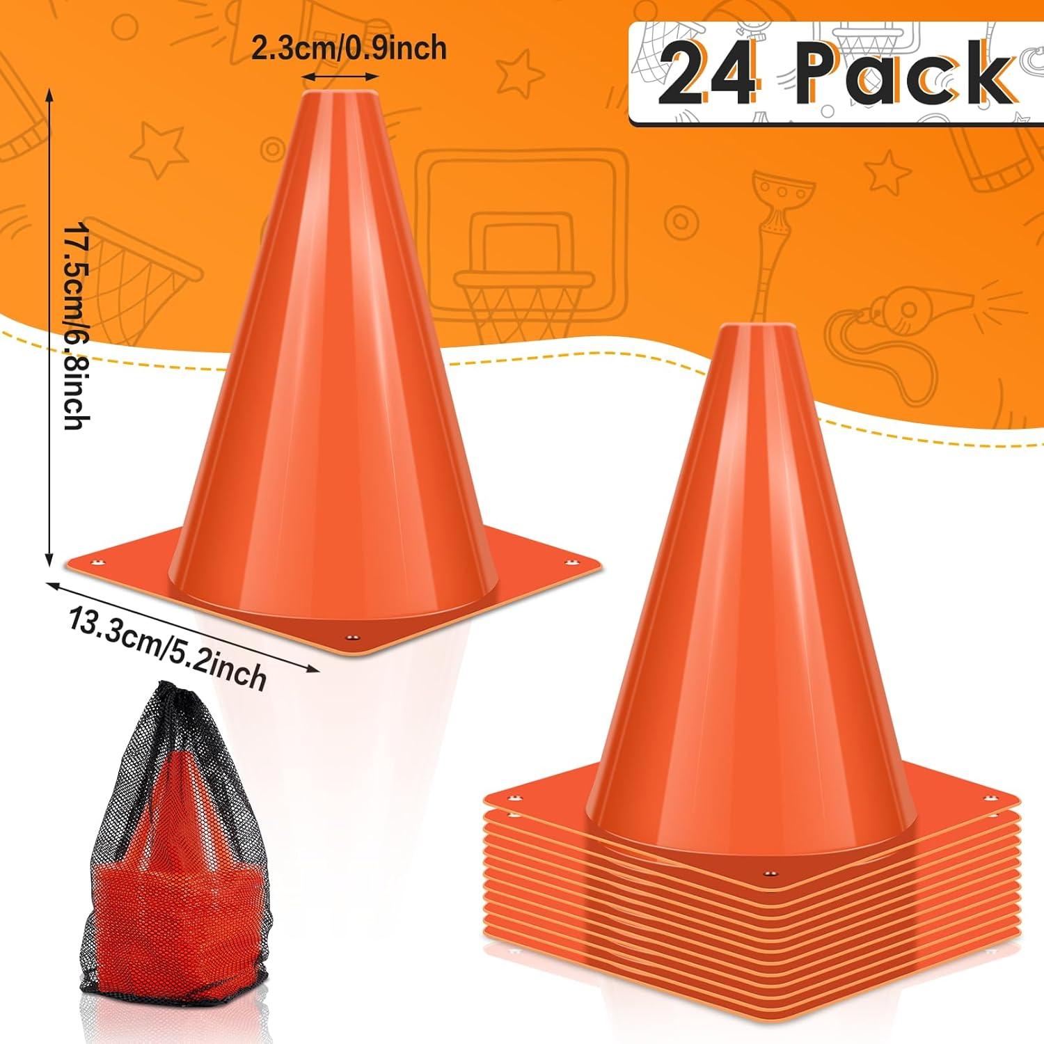 Conos de Entrenamiento de Plástico Xvvirnt 17.8 cm Naranja 24 Piezas