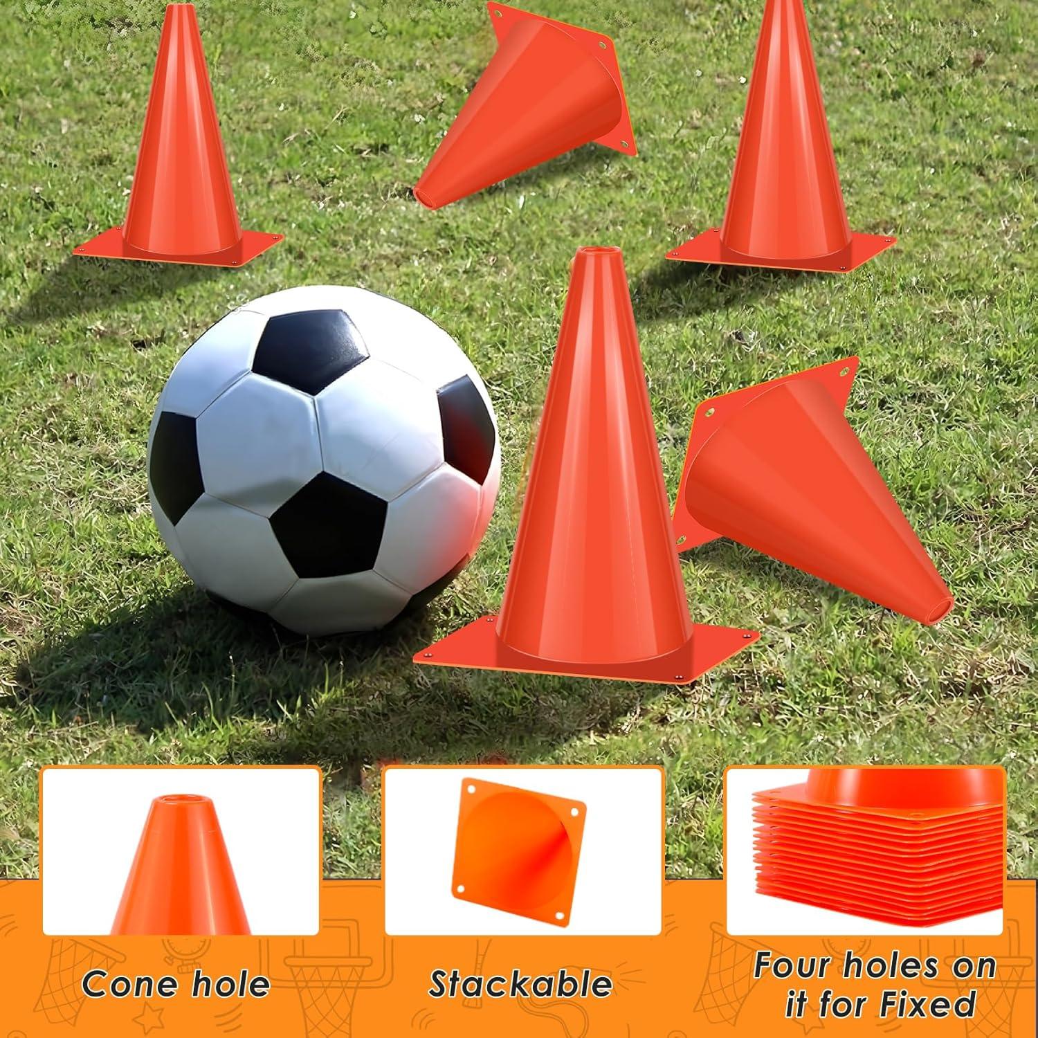 Conos de Entrenamiento de Plástico Xvvirnt 17.8 cm Naranja 24 Piezas
