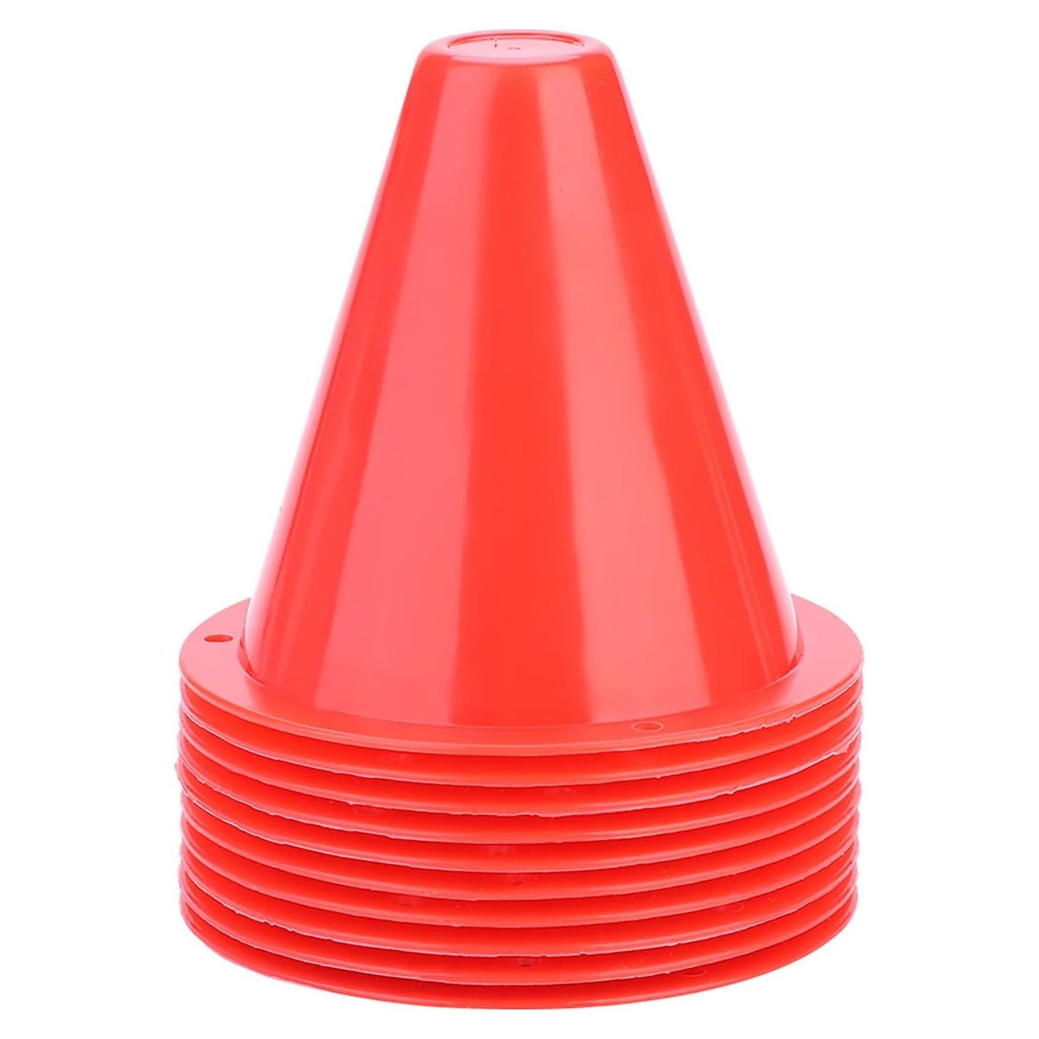 Conjunto de 10 Conos de Entrenamiento ASHATA 20 cm Rojo