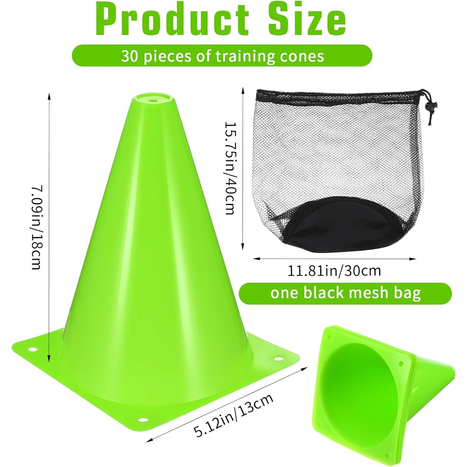 Paquete de 30 conos de tráfico MAQUITA 18x13 cm verde