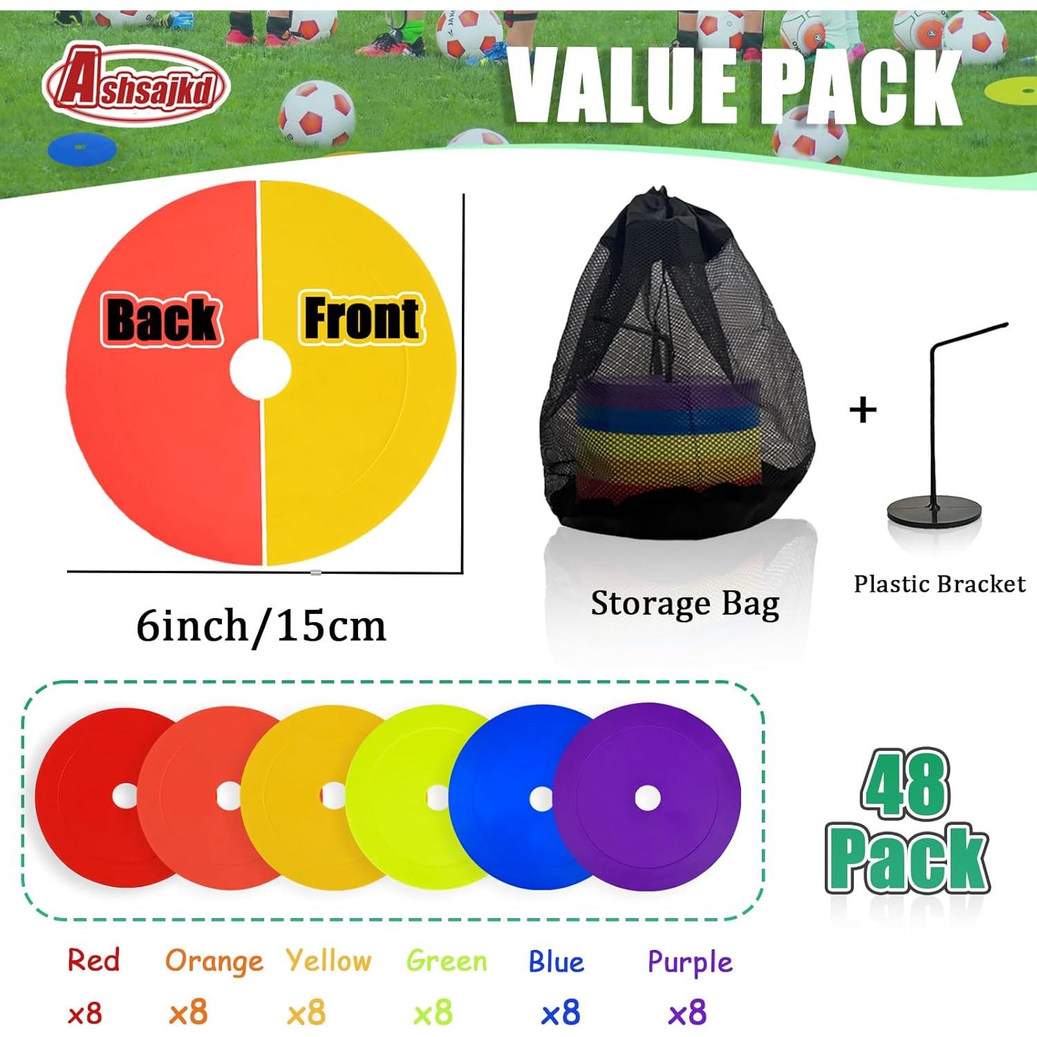 Paquete de 48 Conos Planos Antideslizantes Ashsajkd 15 cm