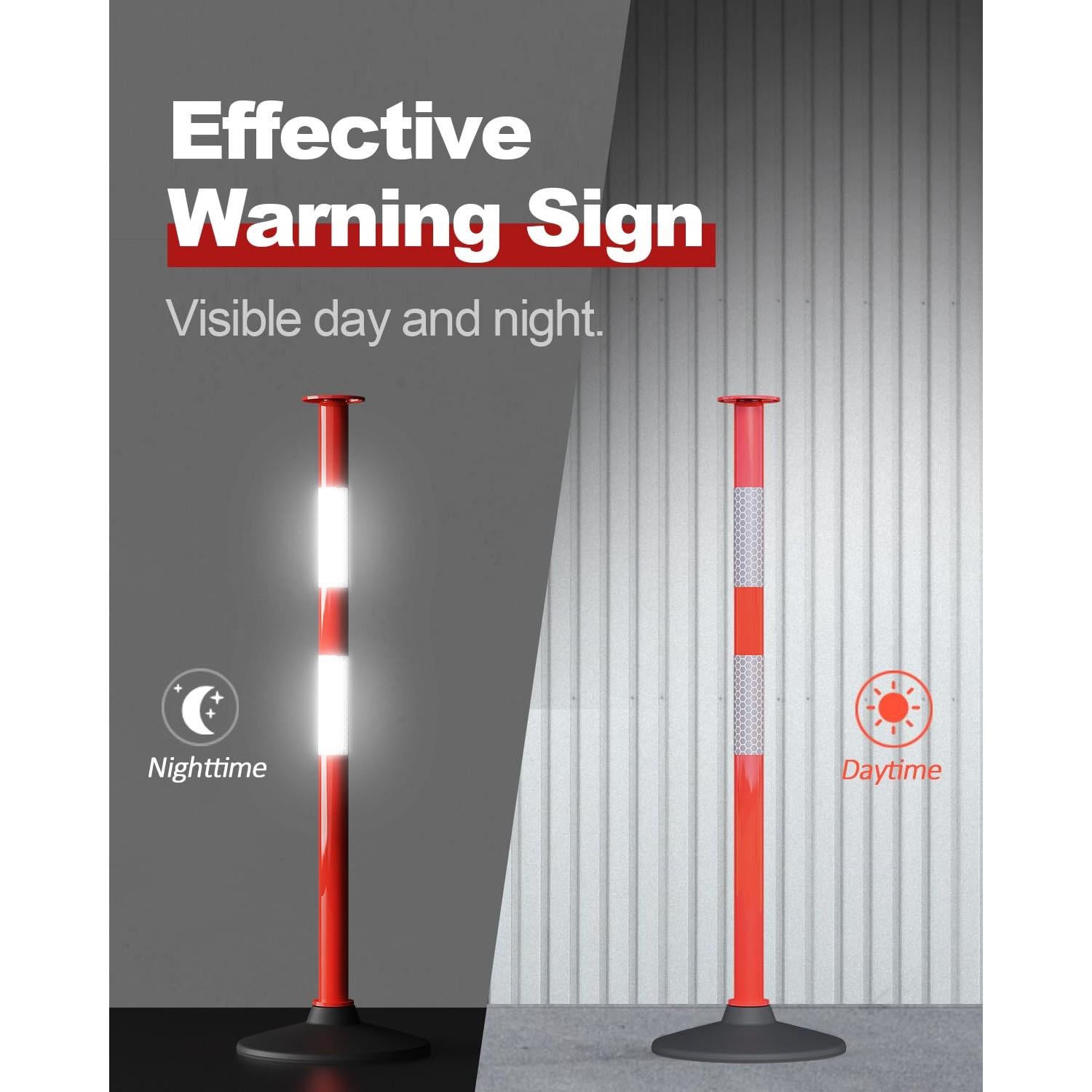 Poste Delineador de Tráfico RoadHero 2 Pack con Base Pesada