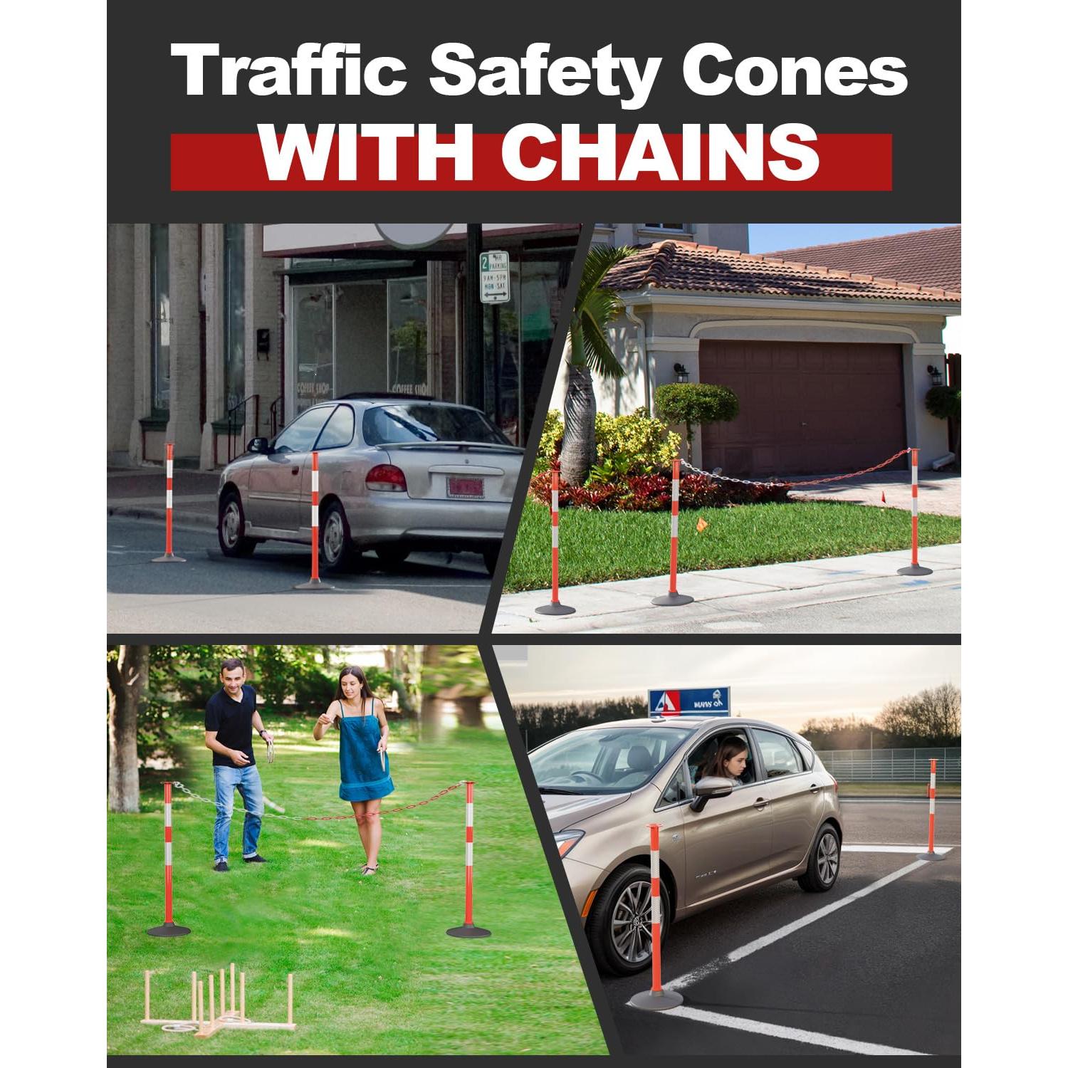 Poste Delineador de Tráfico RoadHero 2 Pack con Base Pesada