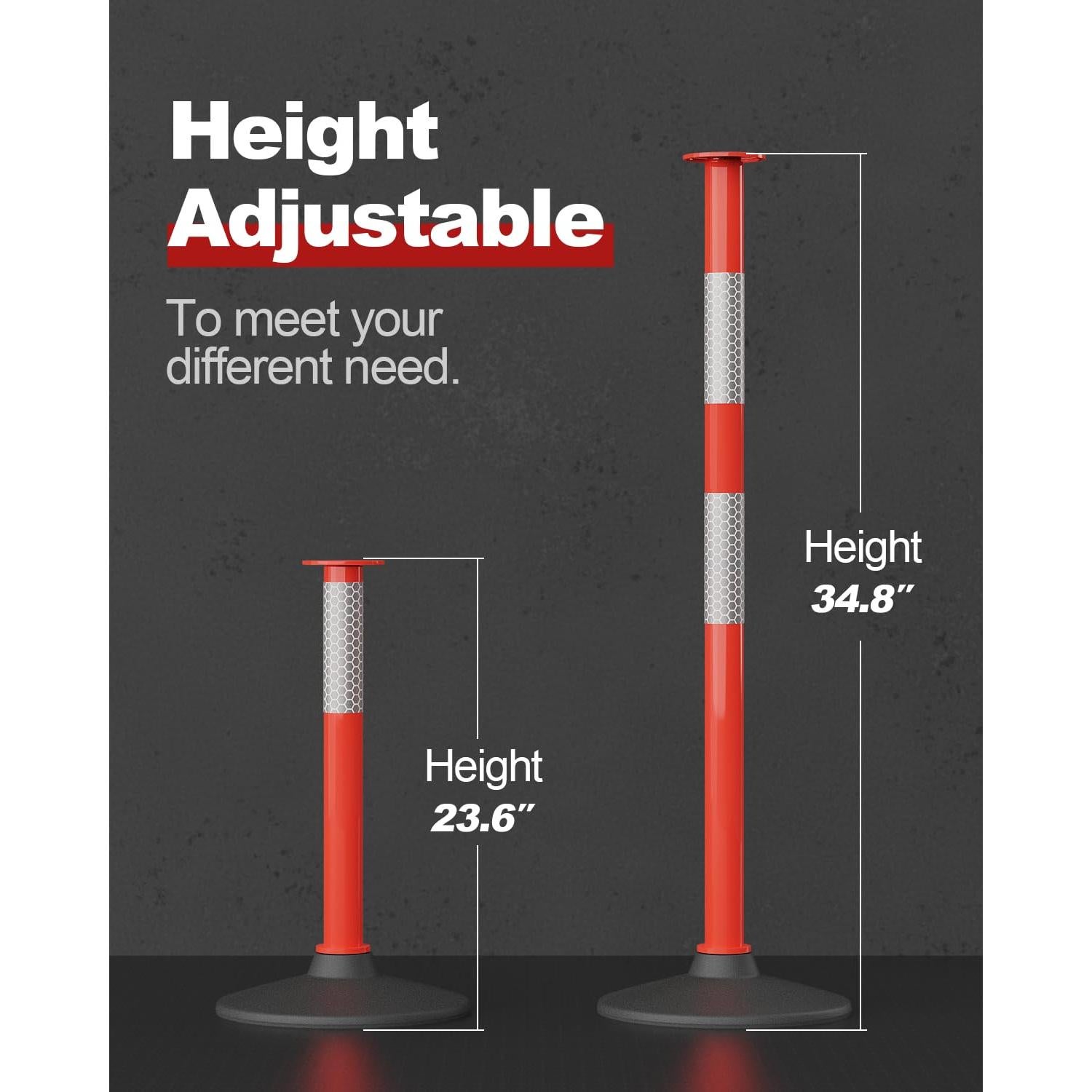 Poste Delineador de Tráfico RoadHero 2 Pack con Base Pesada