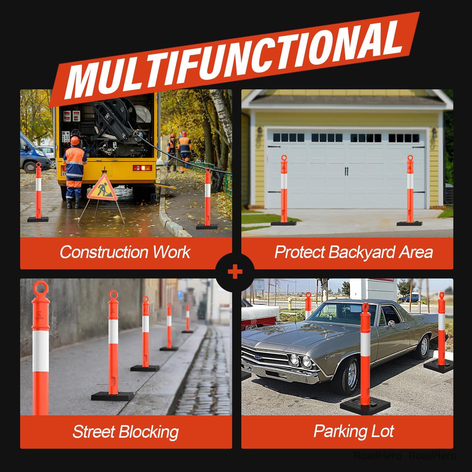 Poste Delineador Naranja RoadHero 114.3 cm Paquete de 3