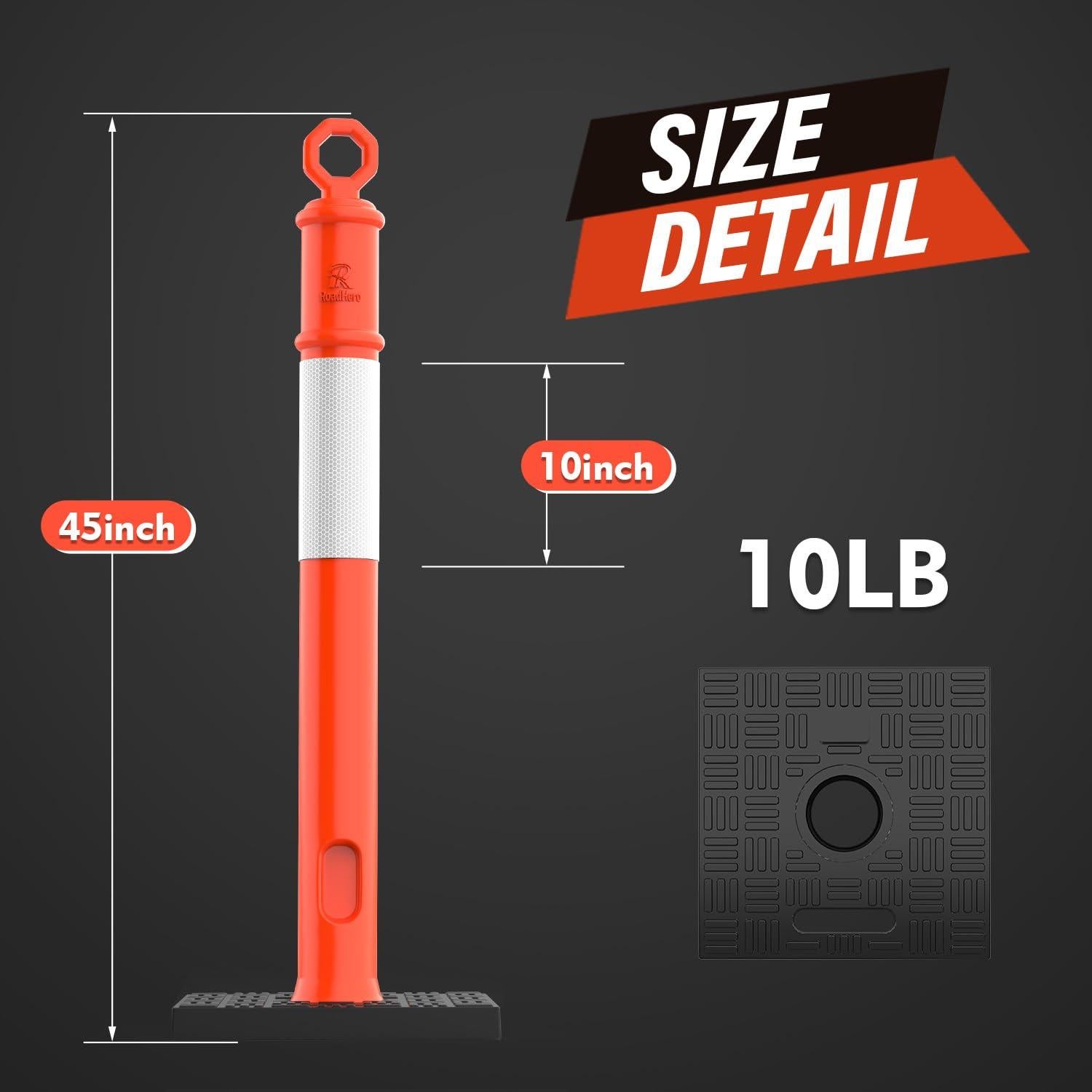 Poste Delineador Naranja RoadHero 114.3 cm Paquete de 3