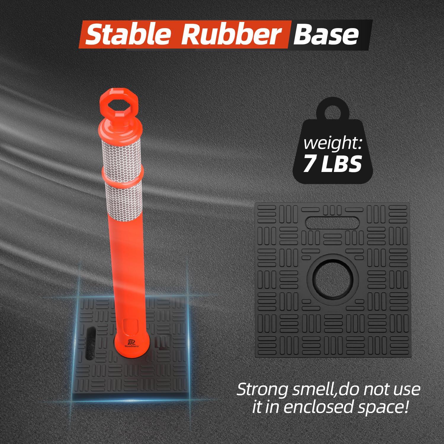 Poste Delineador RoadHero 106.68 cm Naranja con Base 6 Pzas