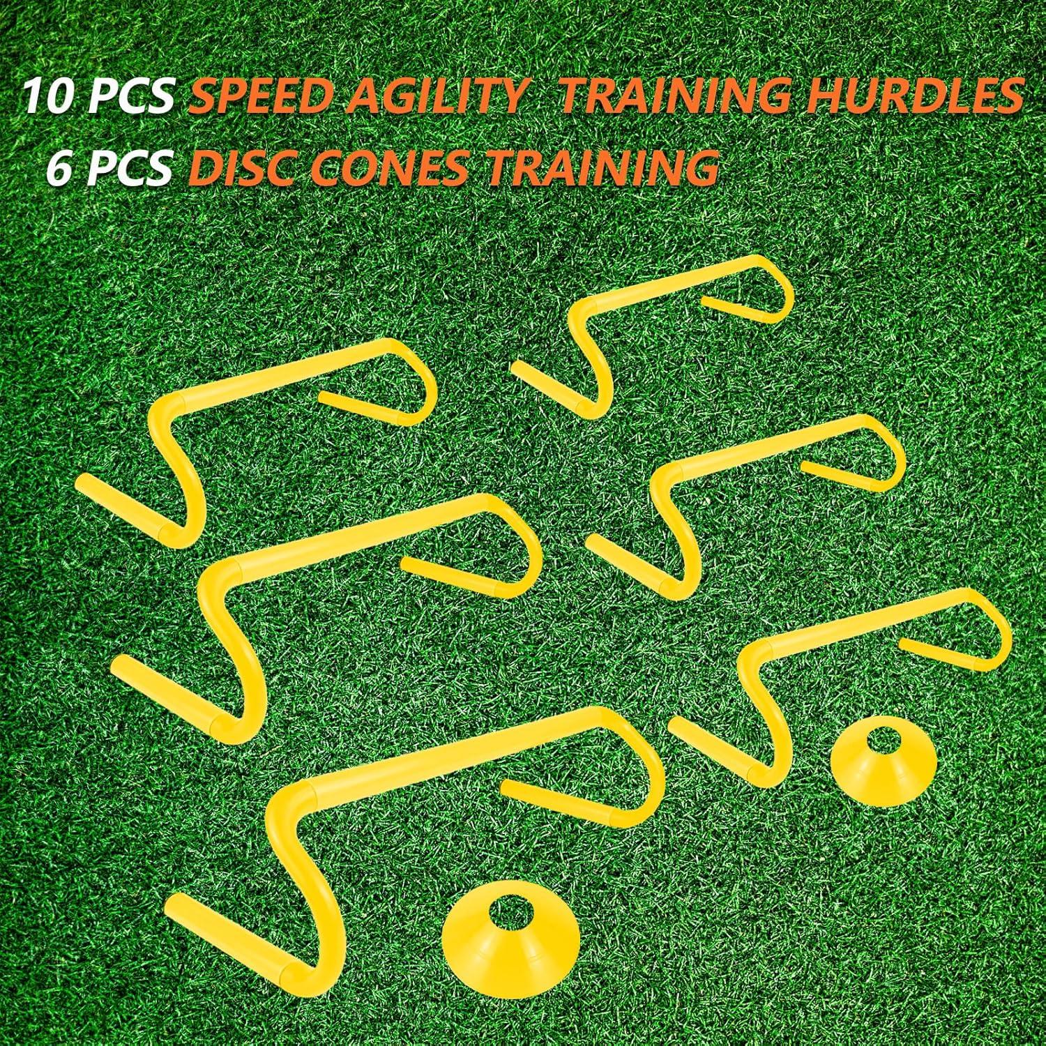 10 Obstáculos de Velocidad QIJISTORM + 6 Conos Marcadores