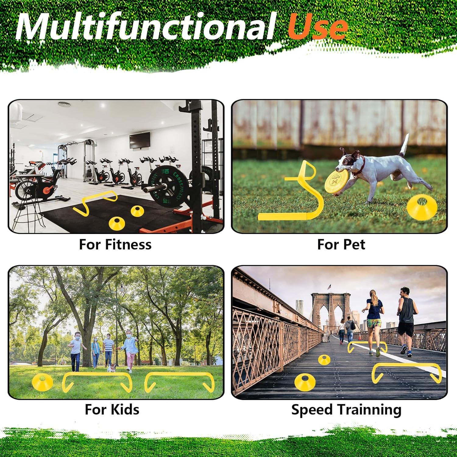 10 Obstáculos de Velocidad QIJISTORM + 6 Conos Marcadores