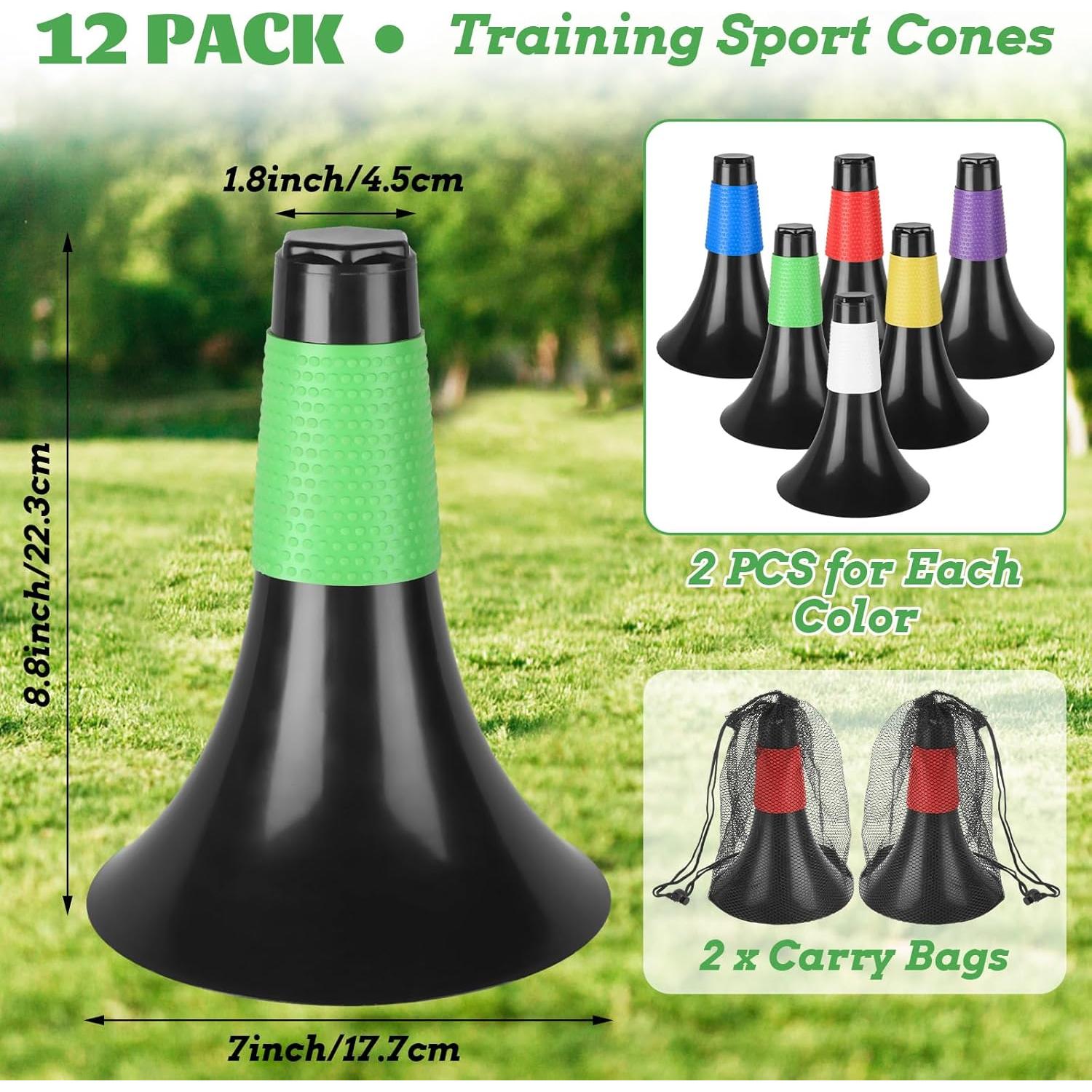 Paquete de 12 Conos de Entrenamiento Agilidad LDHHYH 23.5 cm