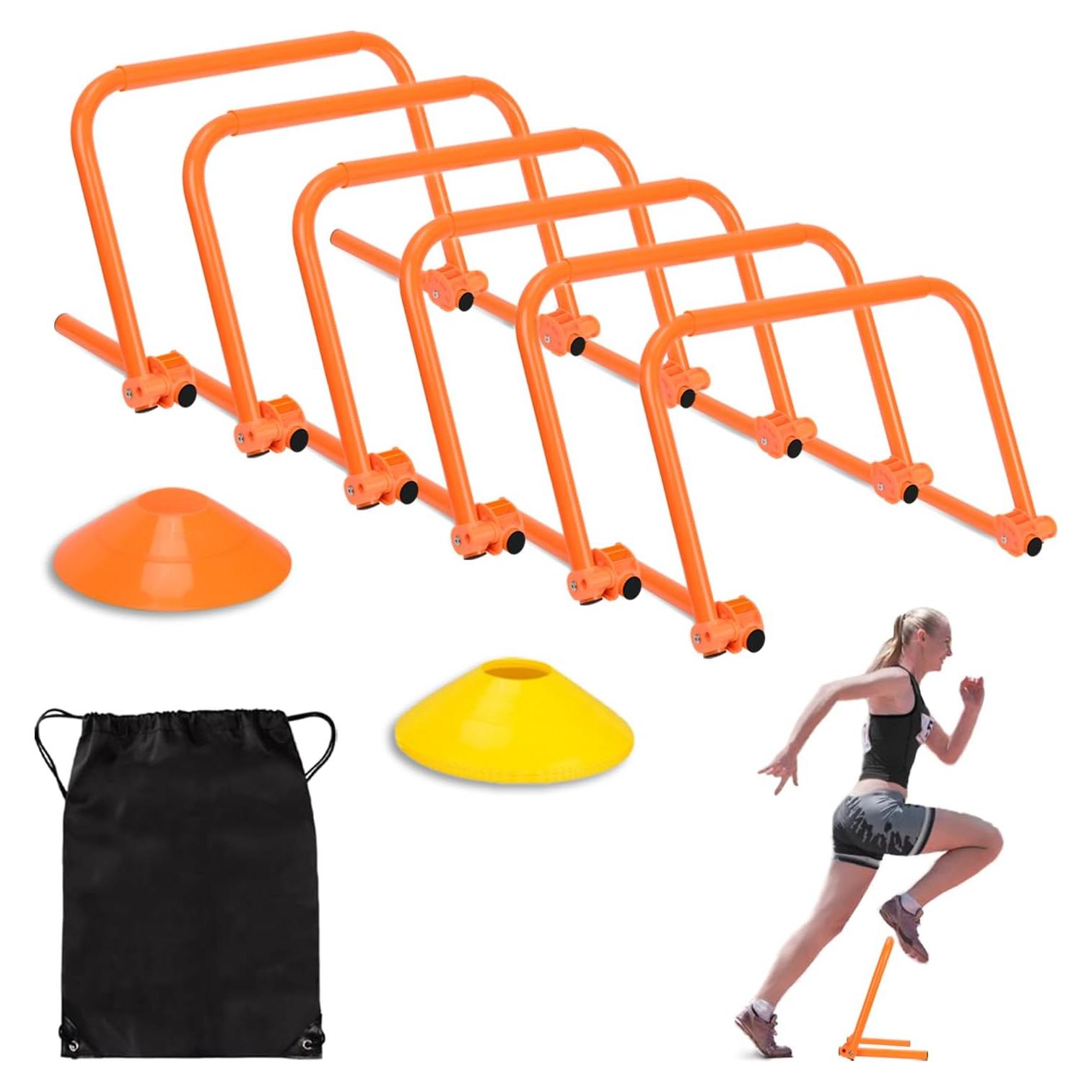 Vallas de Entrenamiento de Velocidad Hikeen Set de 6 Ajustables