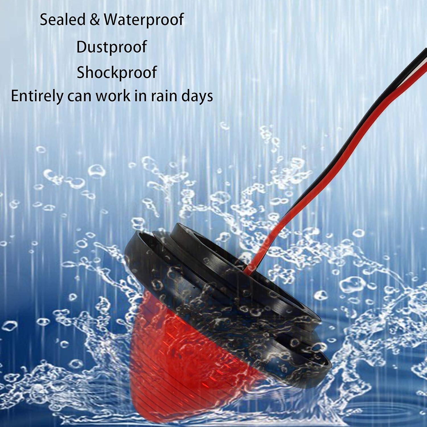 2 Pcs Luz Marcadora Lateral LED Roja 2" NBWDY Impermeable