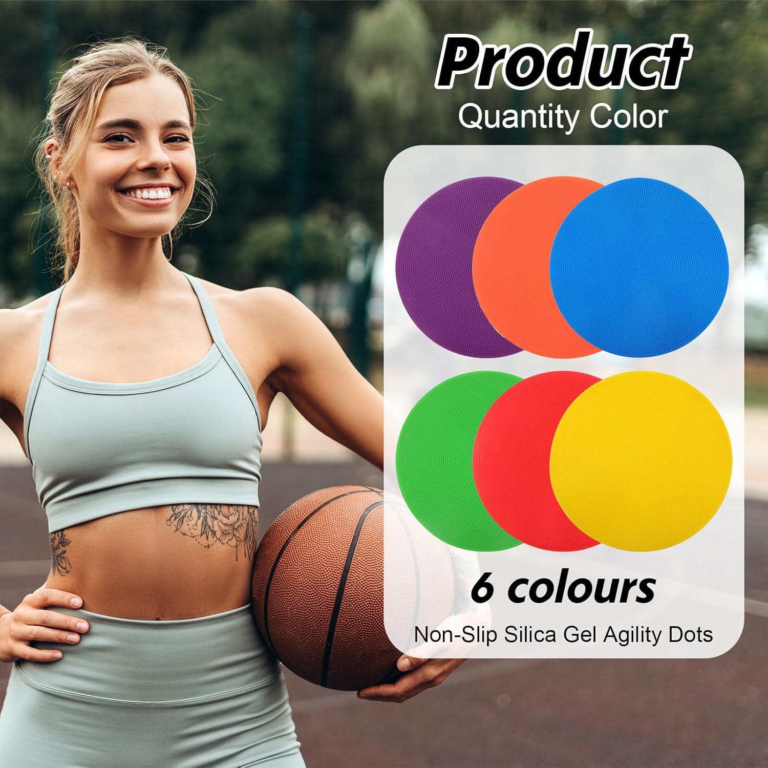 12 Conos Planos Antideslizantes MAQUITA 22.86 cm para Entrenamiento