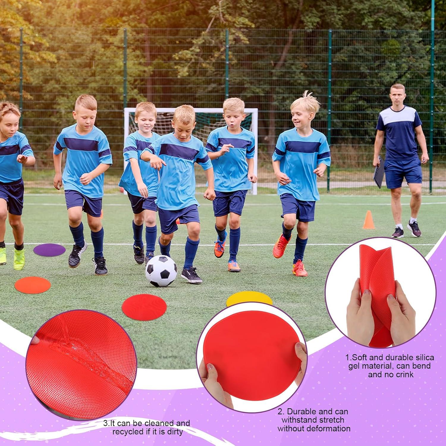 12 Conos Planos Antideslizantes MAQUITA 22.86 cm para Entrenamiento