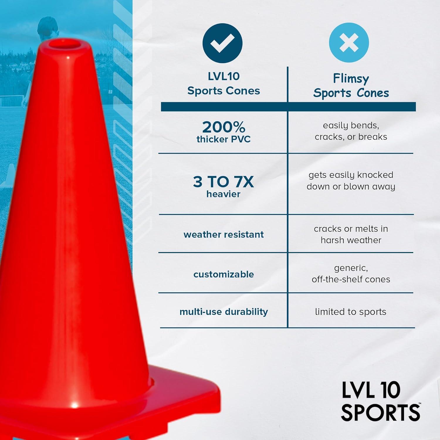Conos de Entrenamiento LVL10 Sports 30.48 cm - 4 Unidades