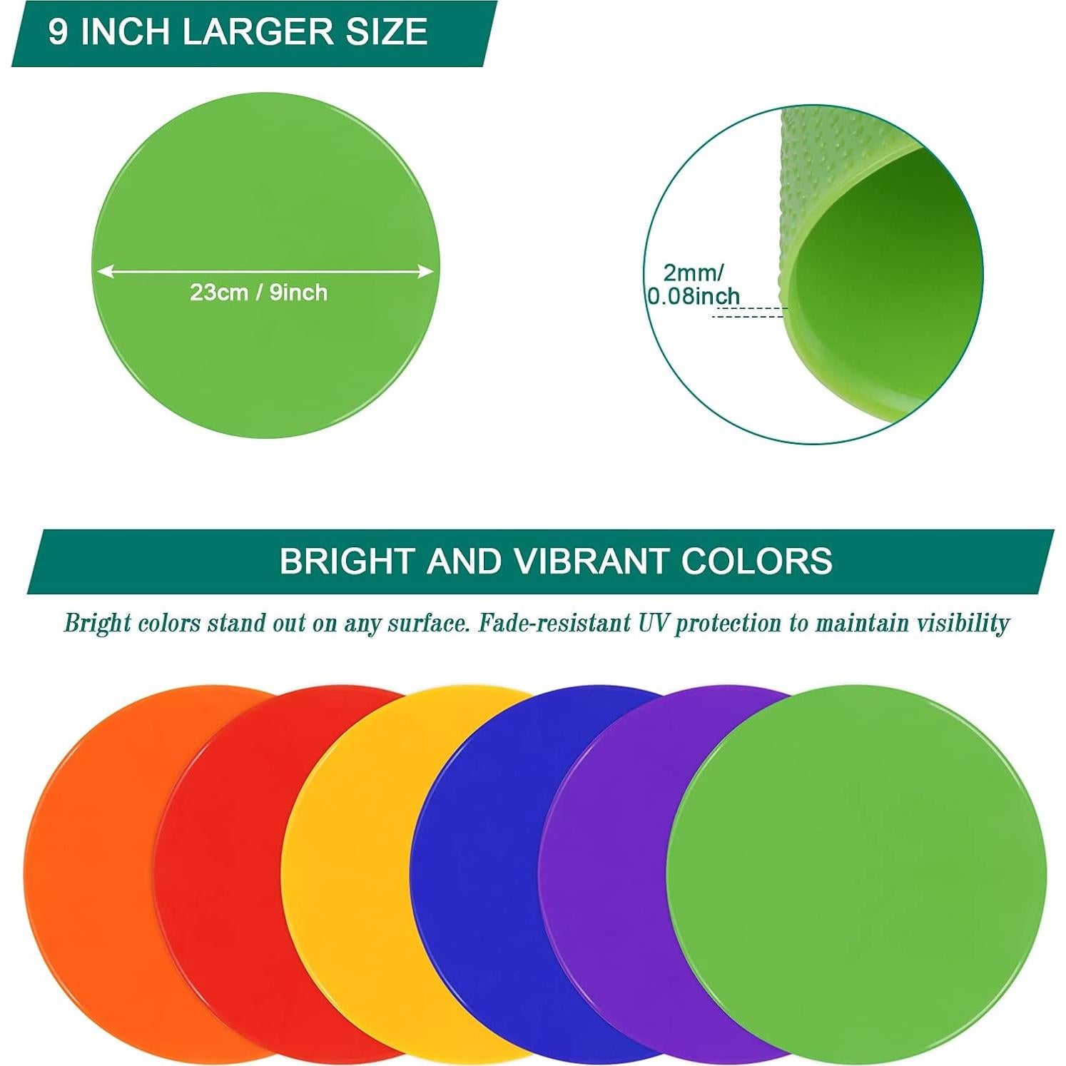 Marcadores de Suelo de Gimnasio SIFENYU 24 Piezas 9 Pulgadas TPE