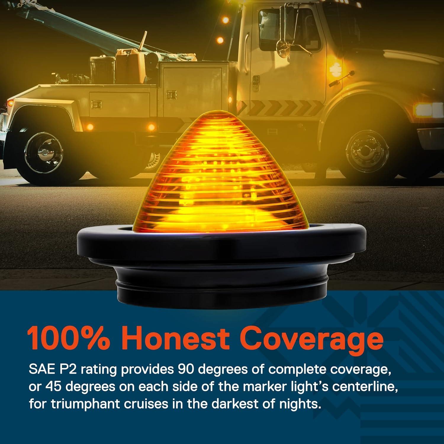 Luces Beehive LED 2.5" Ámbar True Mods - 8 Piezas Impermeables