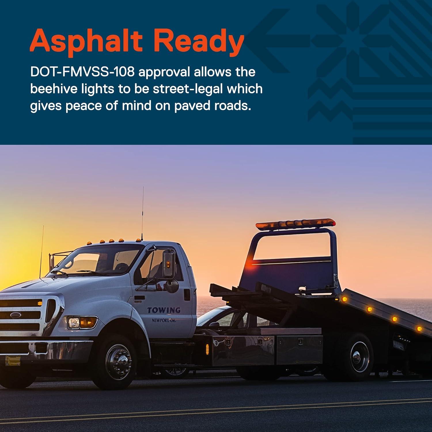 Luces Beehive LED 2.5" Ámbar True Mods - 8 Piezas Impermeables