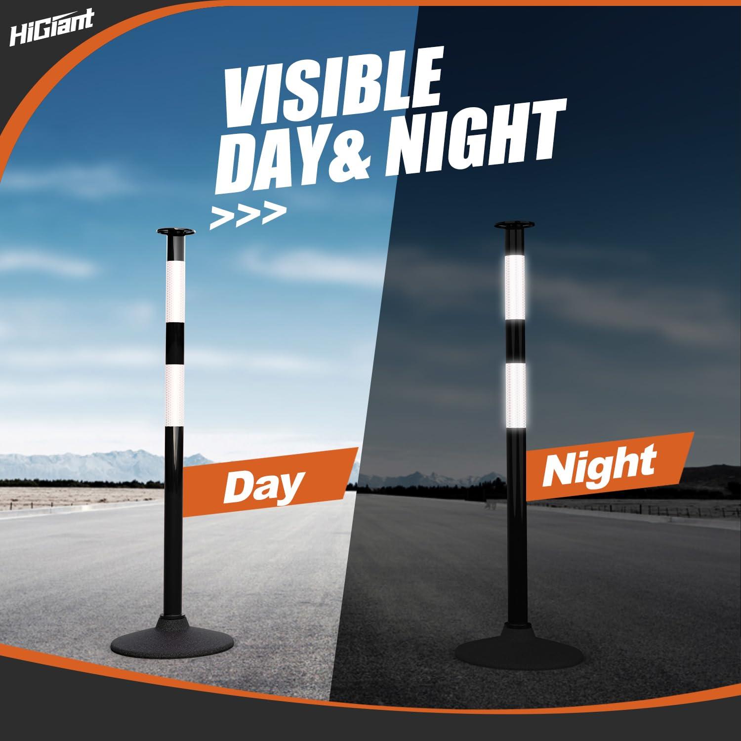 Postes Delineadores de Tráfico HiGiant 86 cm 4 Piezas con Base de Caucho