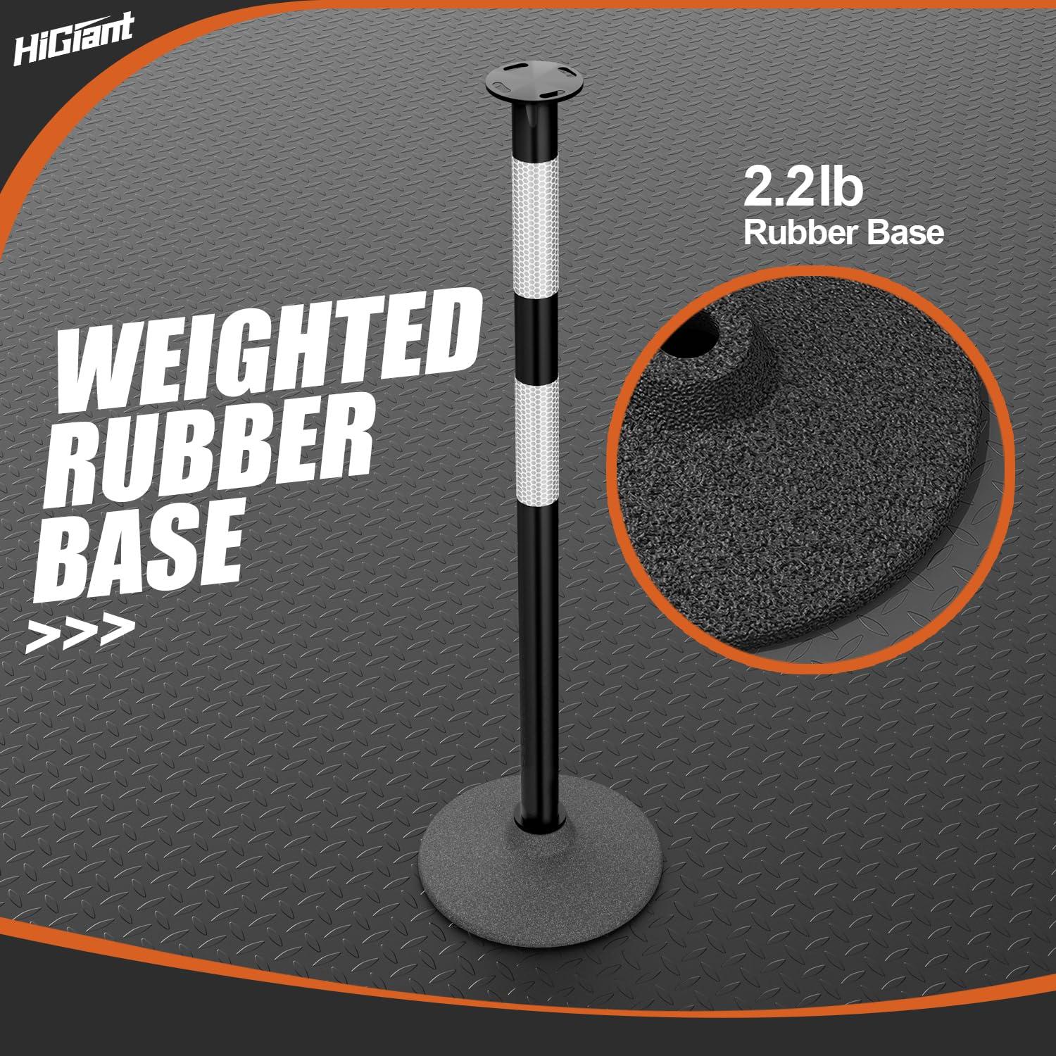 Postes Delineadores de Tráfico HiGiant 86 cm 4 Piezas con Base de Caucho