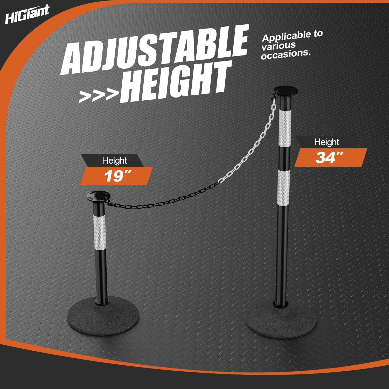 Postes Delineadores de Tráfico HiGiant 86 cm 4 Piezas con Base de Caucho