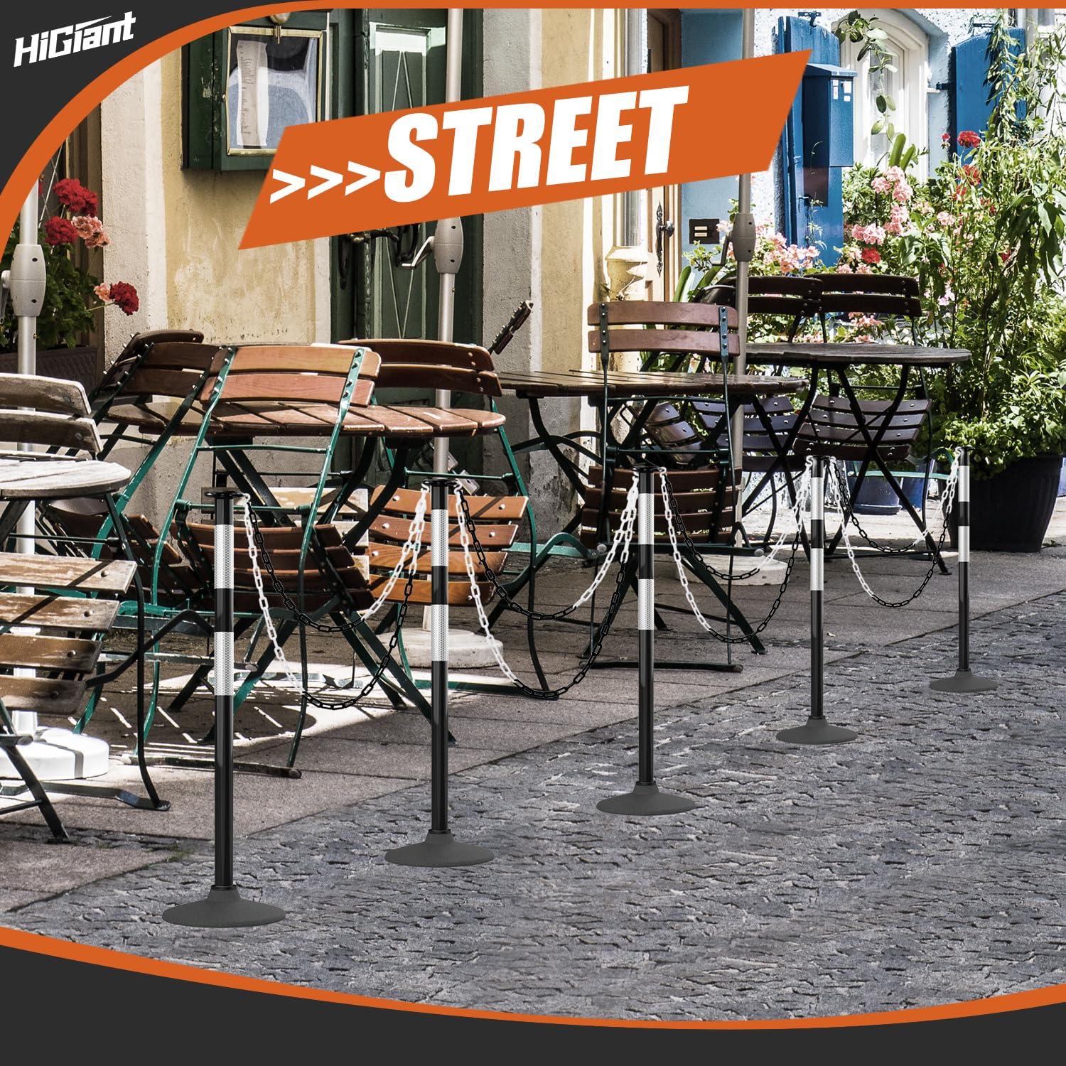 Postes Delineadores de Tráfico HiGiant 86 cm 4 Piezas con Base de Caucho