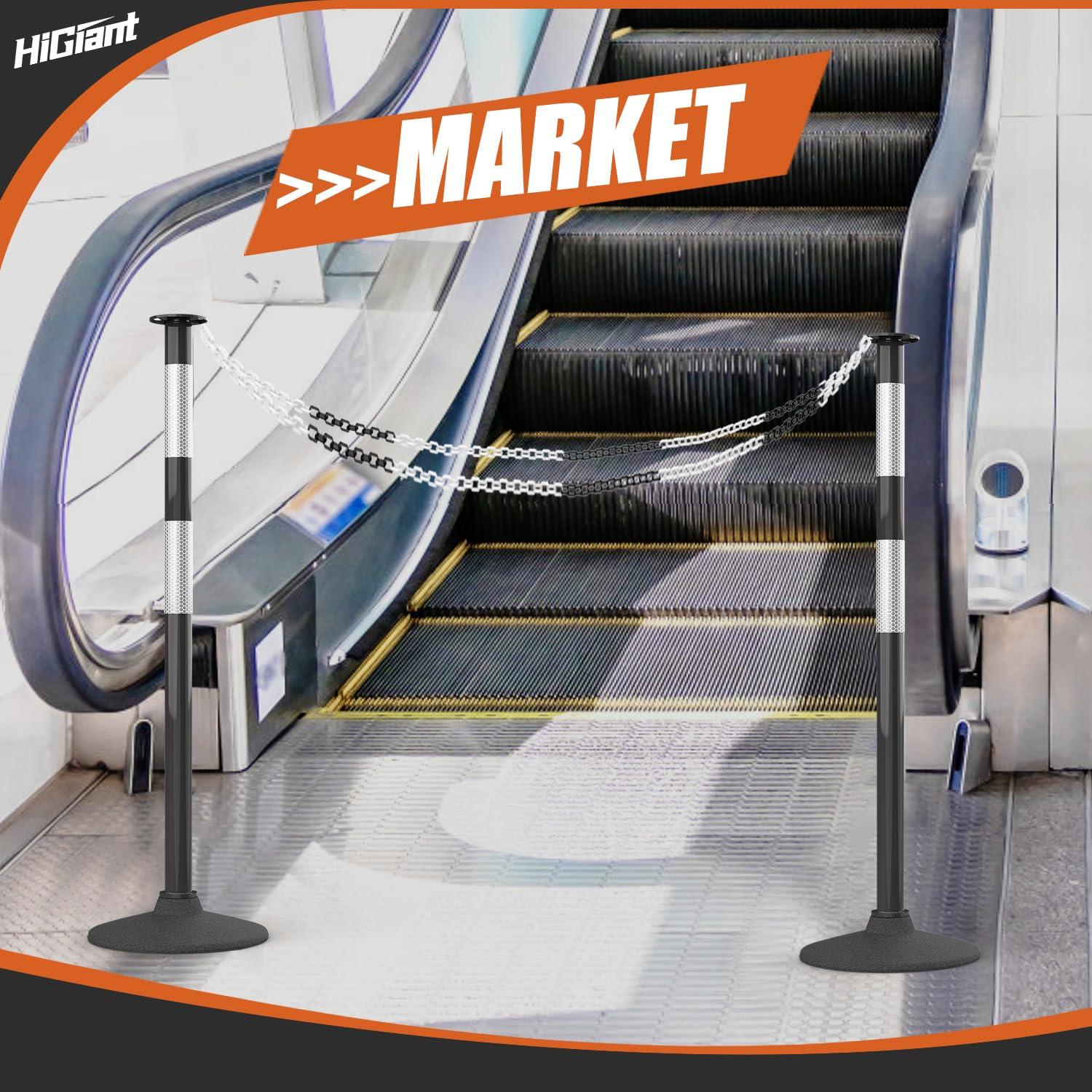 Postes Delineadores de Tráfico HiGiant 86 cm 4 Piezas con Base de Caucho