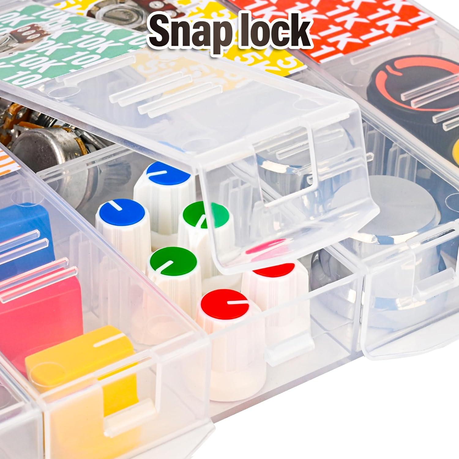 Kit de Potenciómetros 75 Piezas 1k a 100k con Perillas