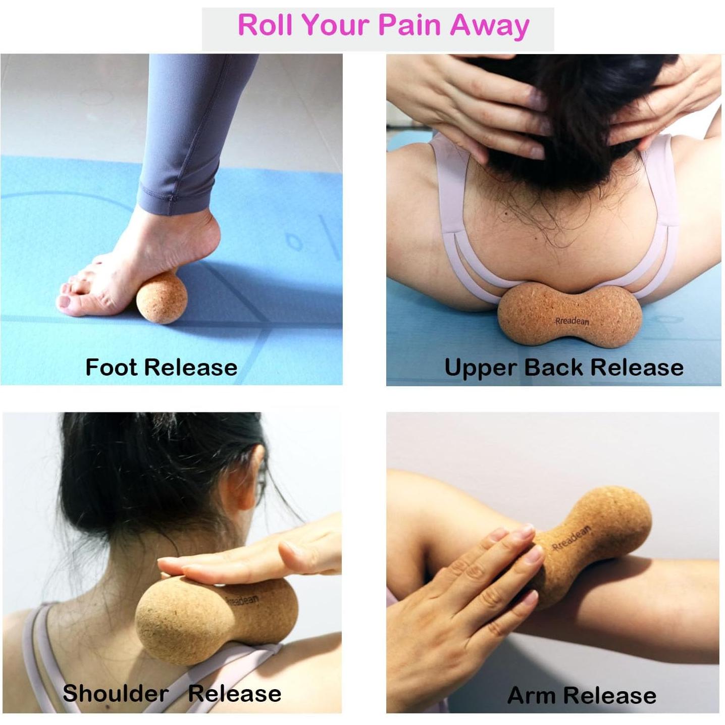 Bola de Masaje de Corcho Rreadean 13.9cm Alivio Muscular