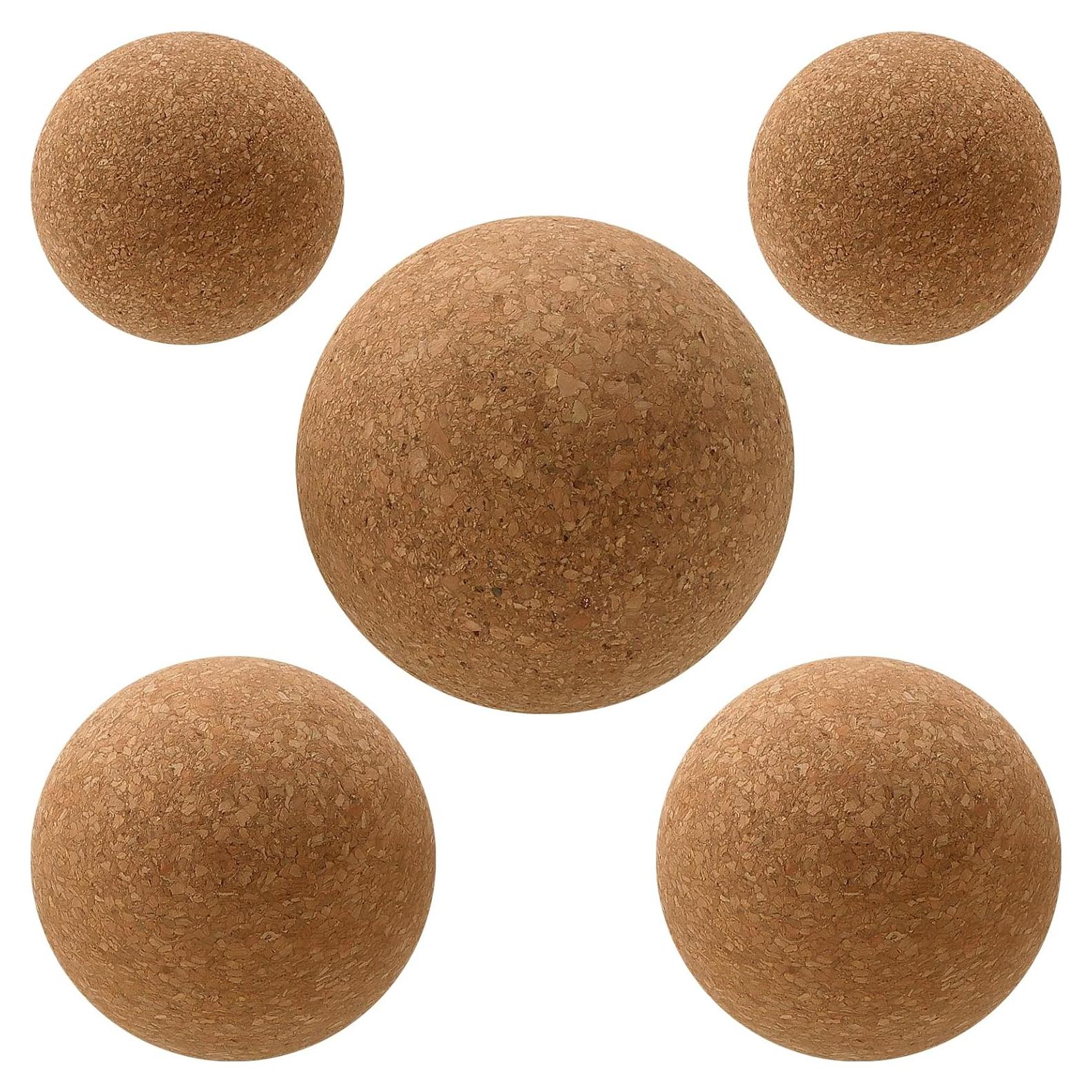 5 Bolas de Masaje de Corcho MUKLEI - 6cm, 8cm, 10cm