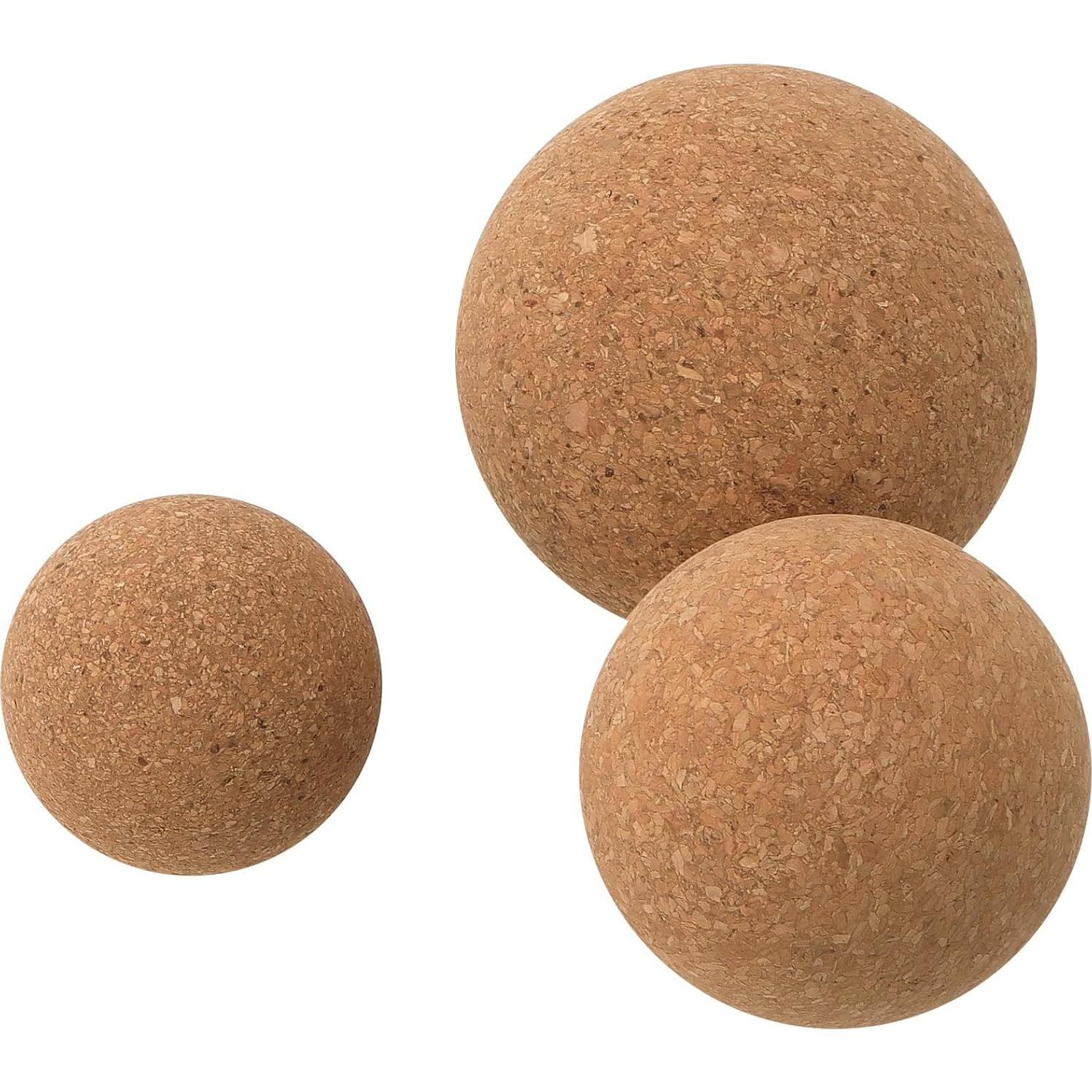 5 Bolas de Masaje de Corcho MUKLEI - 6cm, 8cm, 10cm