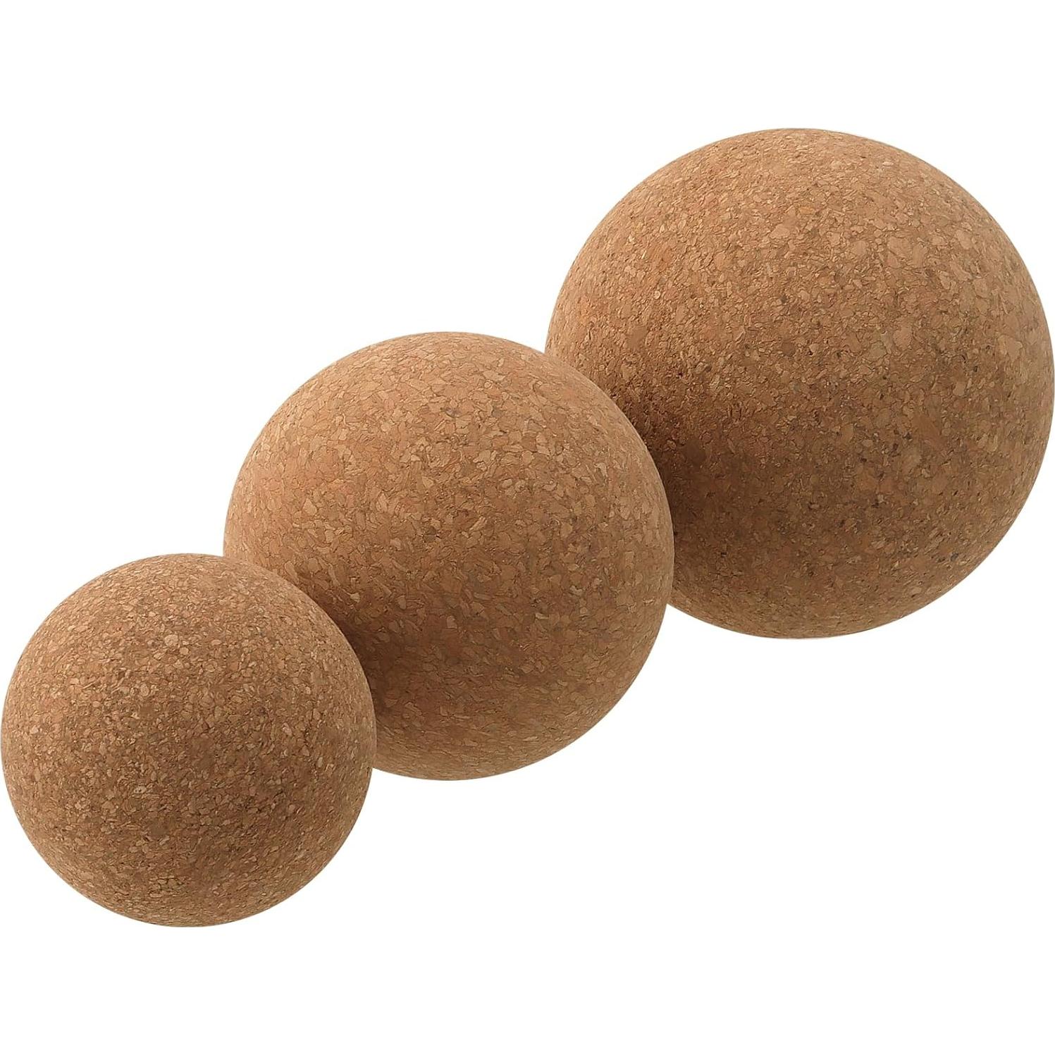 5 Bolas de Masaje de Corcho MUKLEI - 6cm, 8cm, 10cm