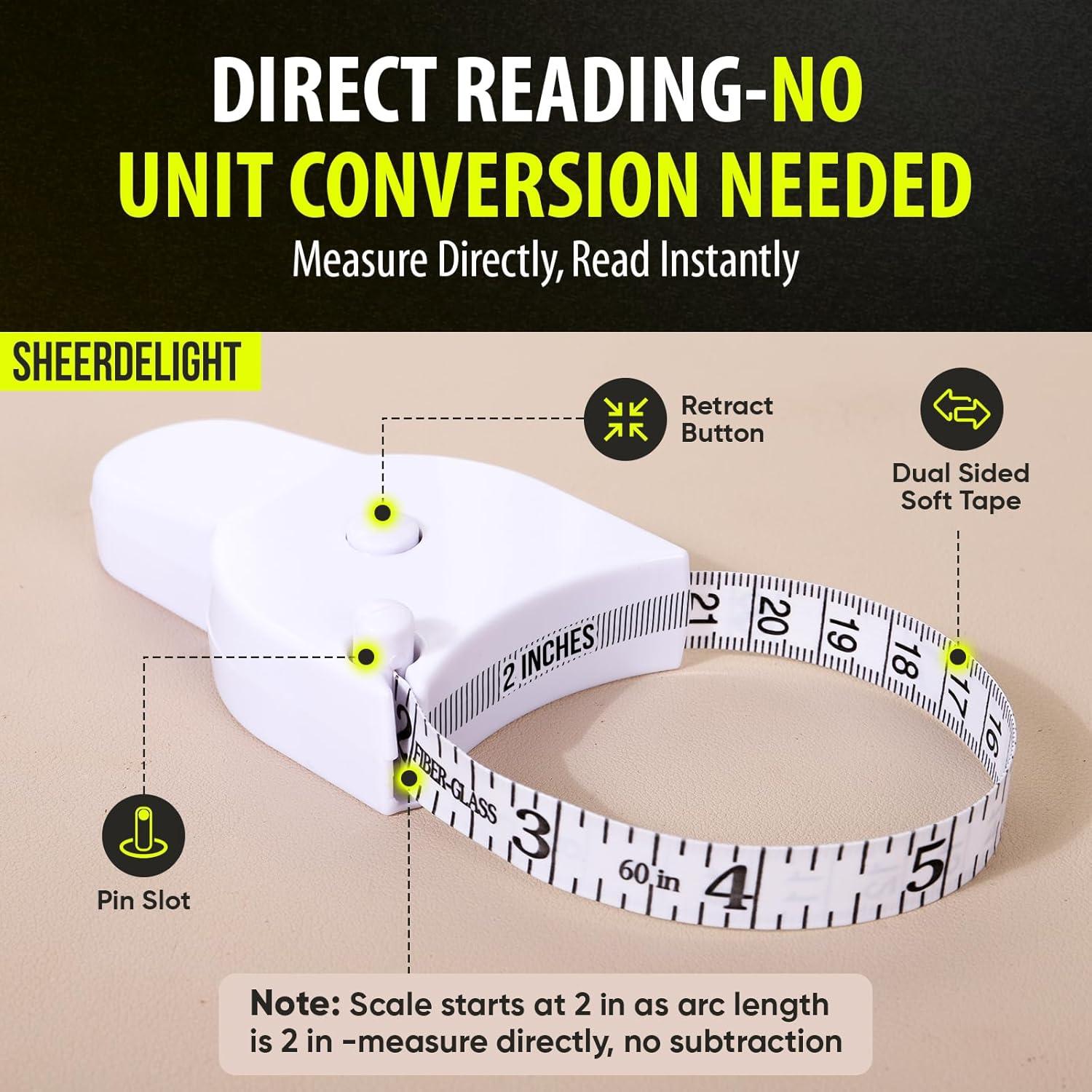 Cinta Métrica Corporal SheerDelight - Paquete de 2, 152.4 cm