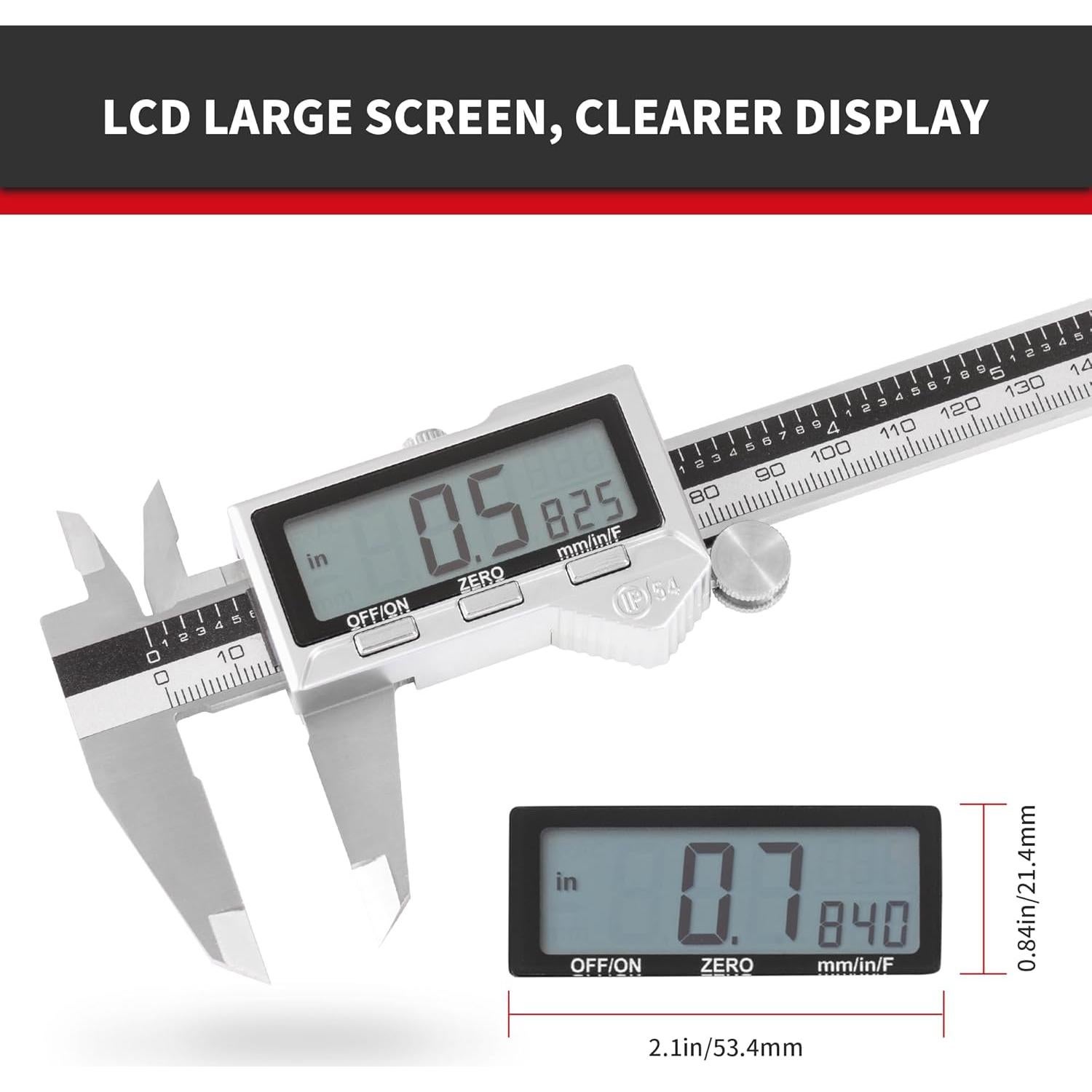 Calibrador Digital de Acero Inoxidable UNIPEC 150mm IP54