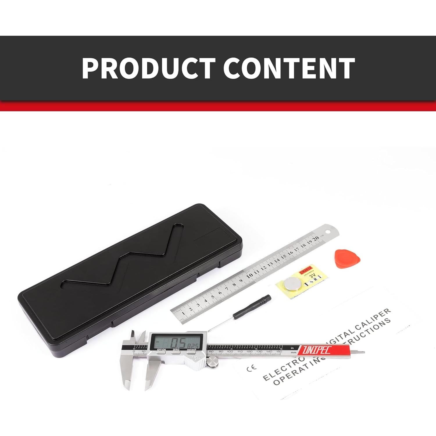 Calibrador Digital de Acero Inoxidable UNIPEC 150mm IP54