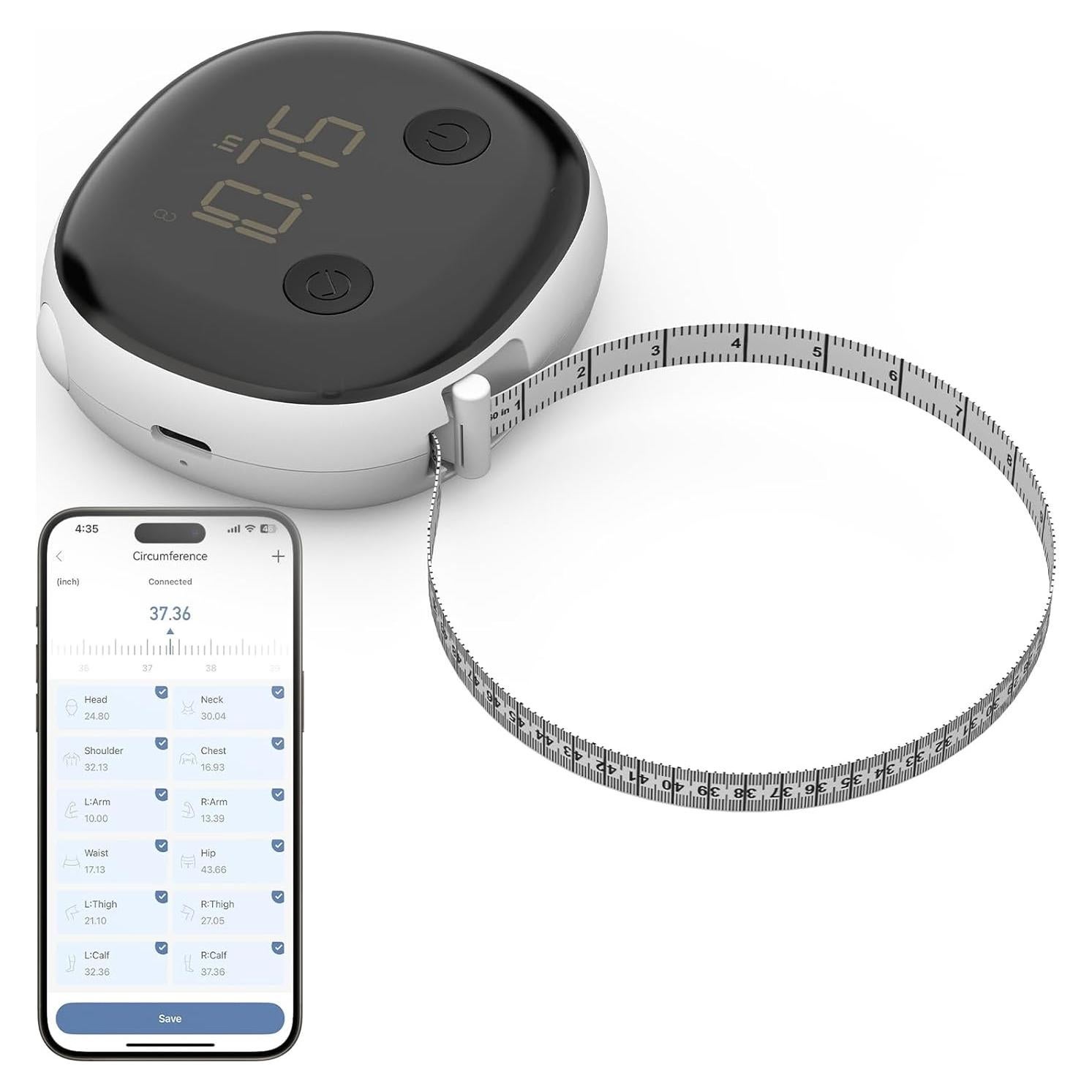 Cinta Métrica Corporal Inteligente Healthkeep ER307UWB Bluetooth 150cm