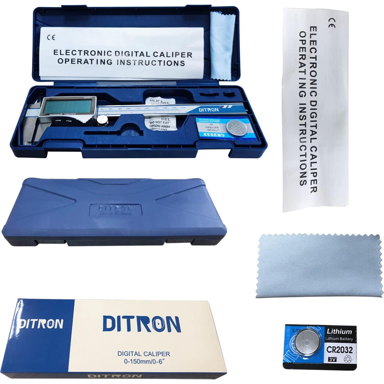 Calibrador Digital DITRON 150mm Vernier LCD Acero Inoxidable