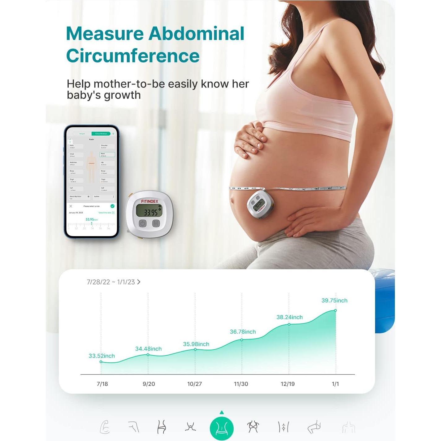 Cinta Métrica Inteligente FITINDEX para Medidas Corporales 150 cm