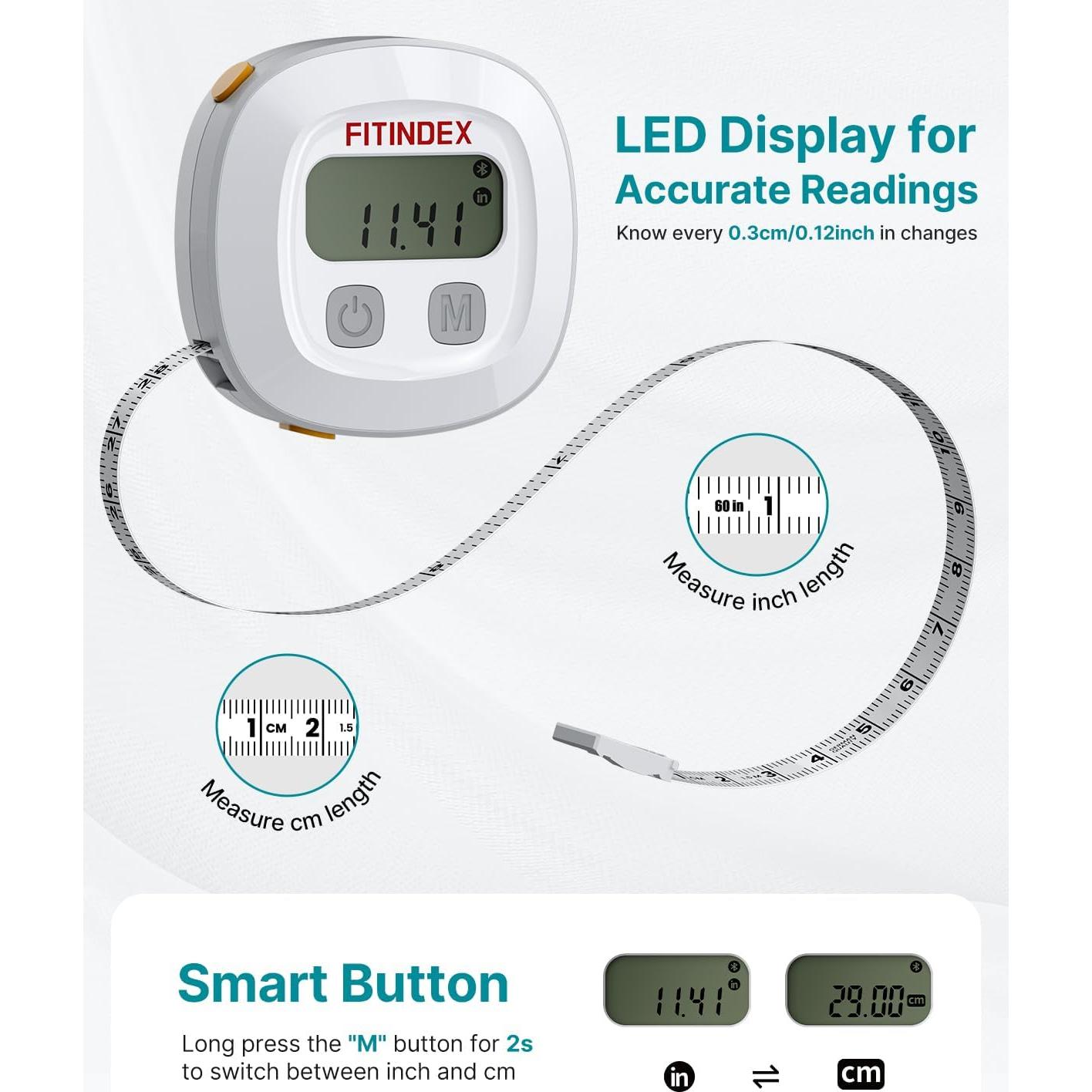 Cinta Métrica Inteligente FITINDEX para Medidas Corporales 150 cm
